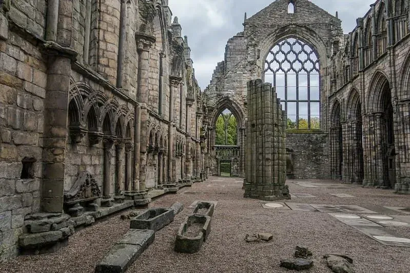 Ruins at the Holyrood Palace in Edinburgh.