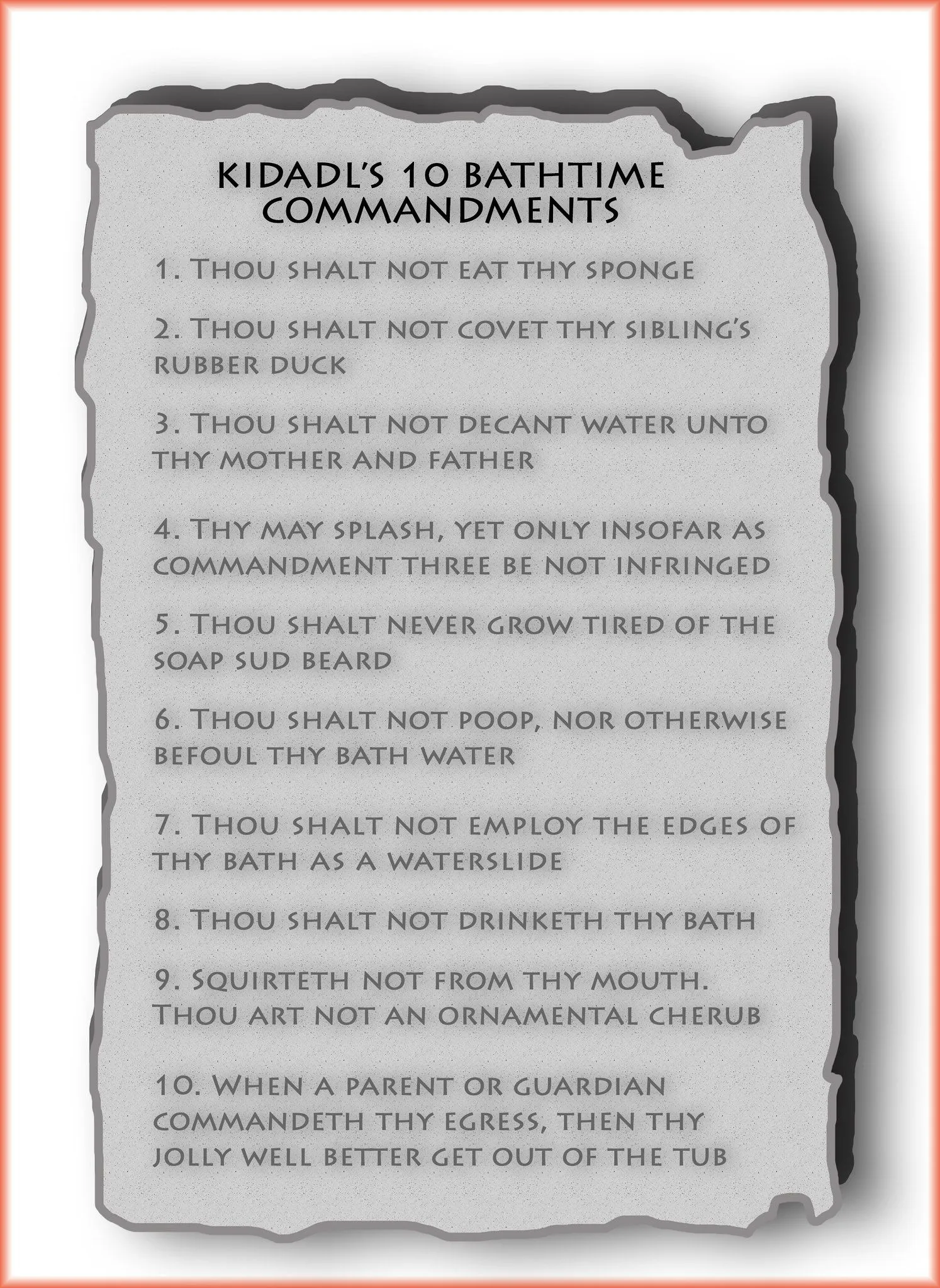 Kidadl’s 10 bathtime commandments