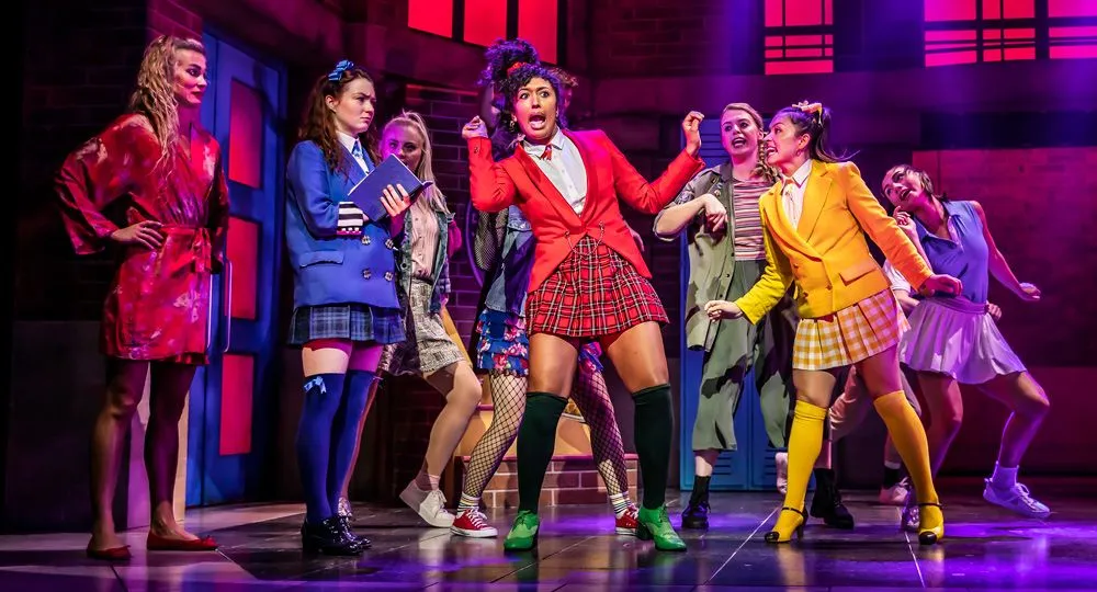 The cast of Heathers: The Musical includes Jodie Steele, Bobbie Little and Frances Mayli McCann as the Heathers.