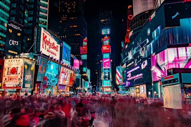 The best way to spend an evening in New York City is by visiting Times Square.