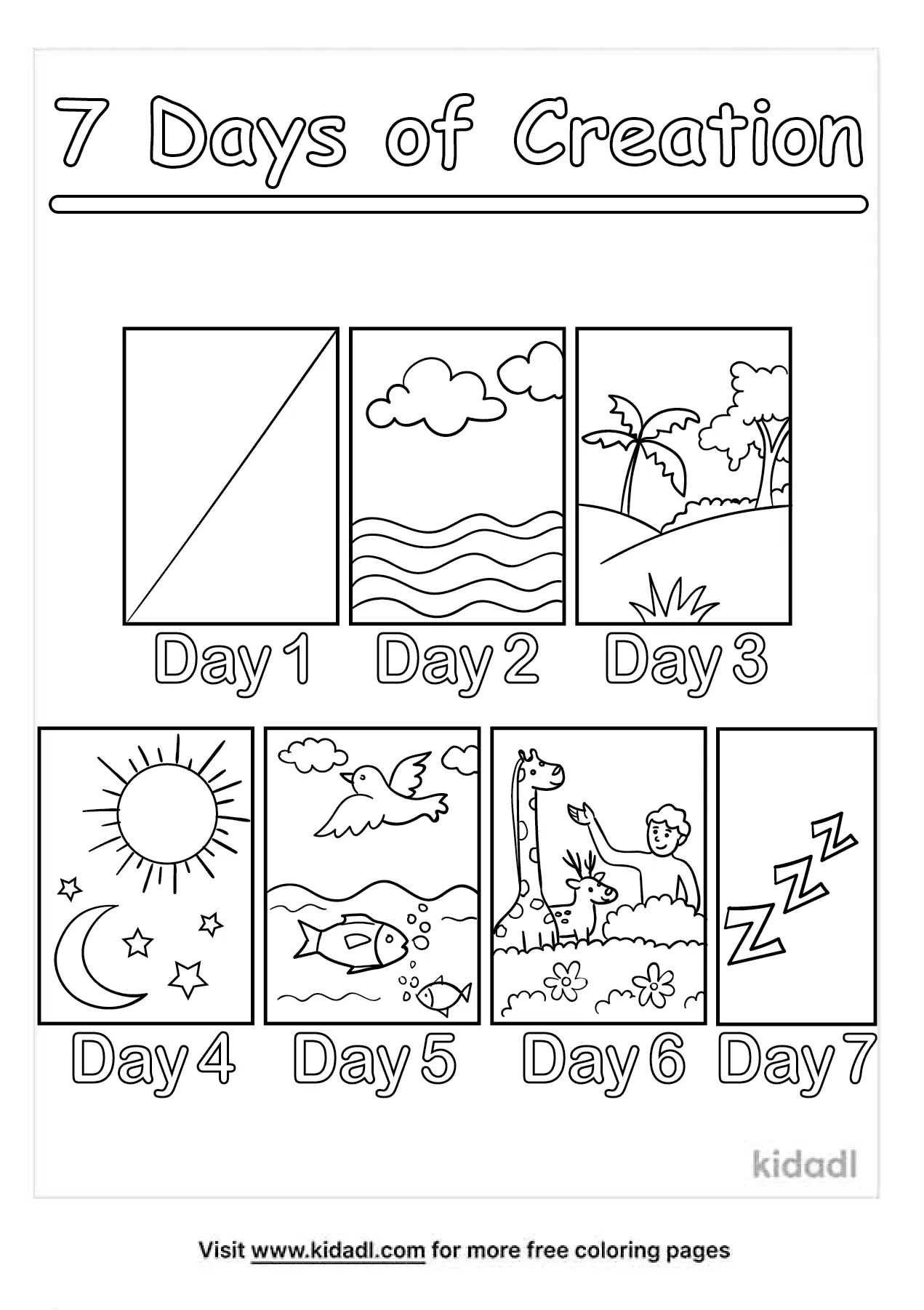 7 Days Of Creation Coloring Pages Free Bible Coloring Pages Kidadl
