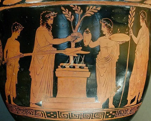 Crete, Cyprus, and Sparta produced the largest number of painted vases that would sometimes be used for holding wine.