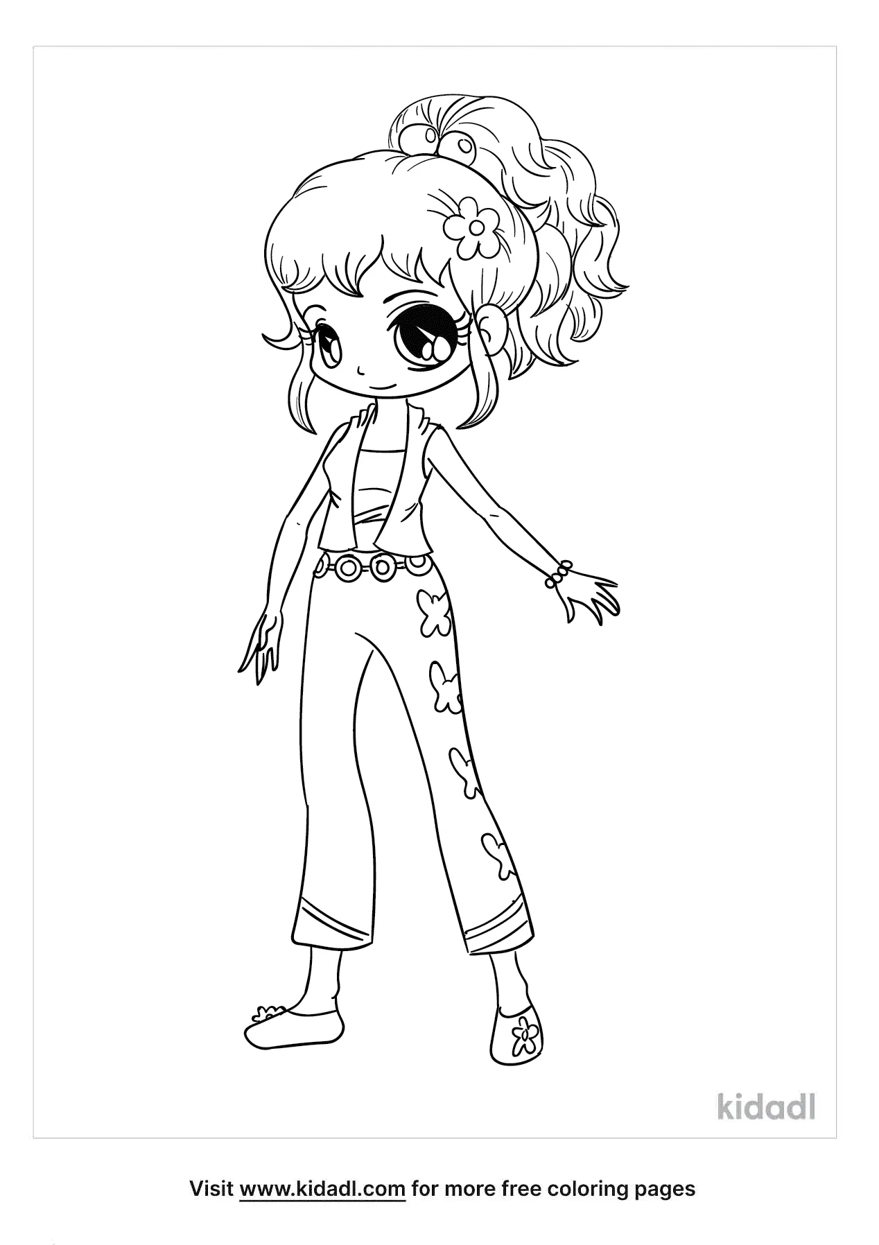 Free Anime Character Coloring Page | Coloring Page Printables | Kidadl