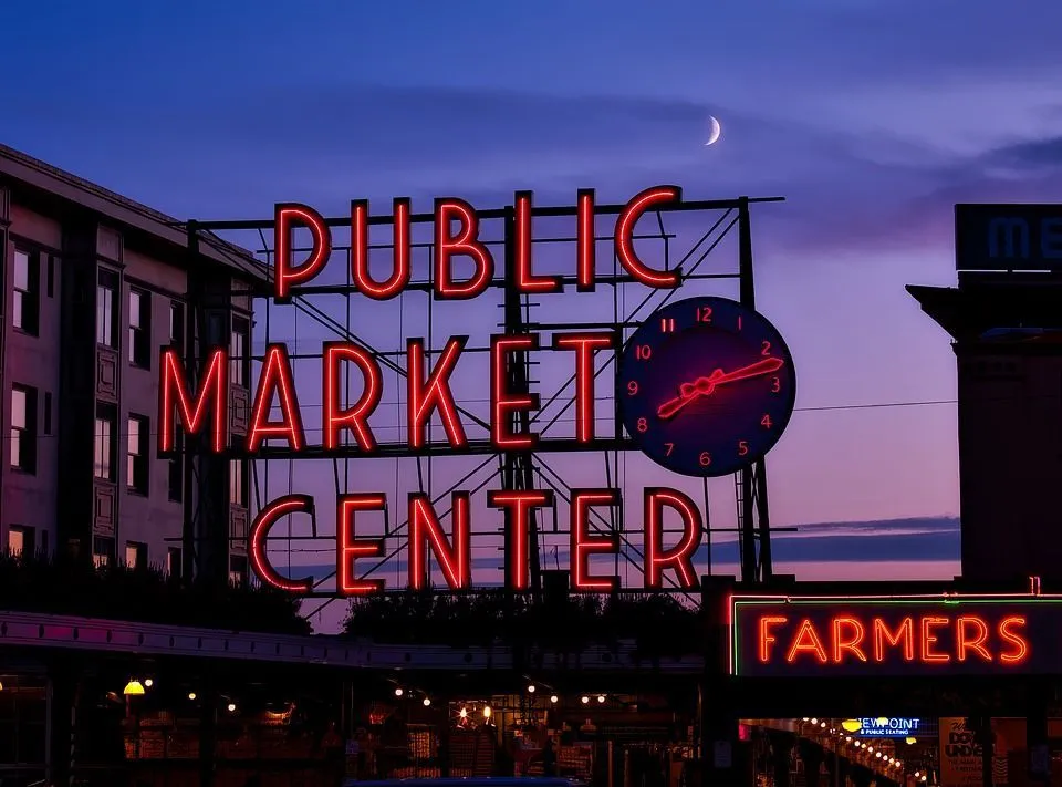 Pike Place Market is the oldest public farmer's market in Seattle, Washington.