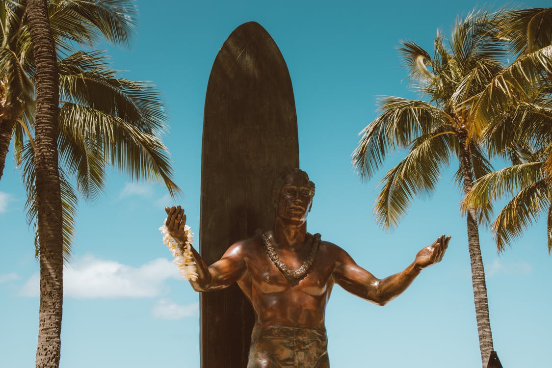 The Duke Paoa Kahanamoku Statue is a nine-foot bronze sculpture in Honolulu that is dedicated to legendary Hawaiian surfer and Father of Modern Surfing.