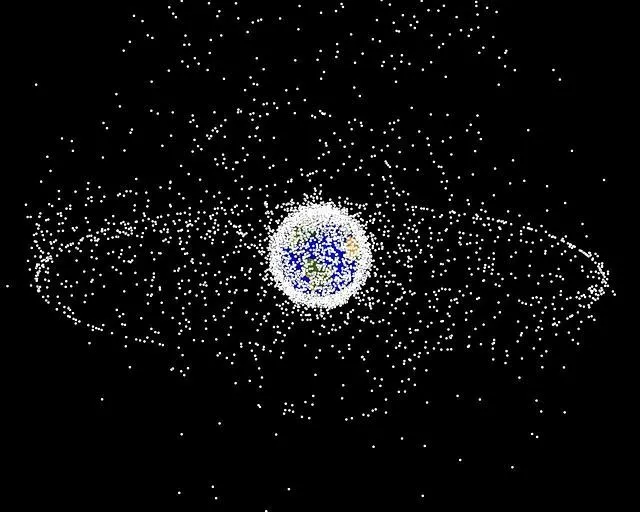 Space junk orbits around Earth at a very high speed.