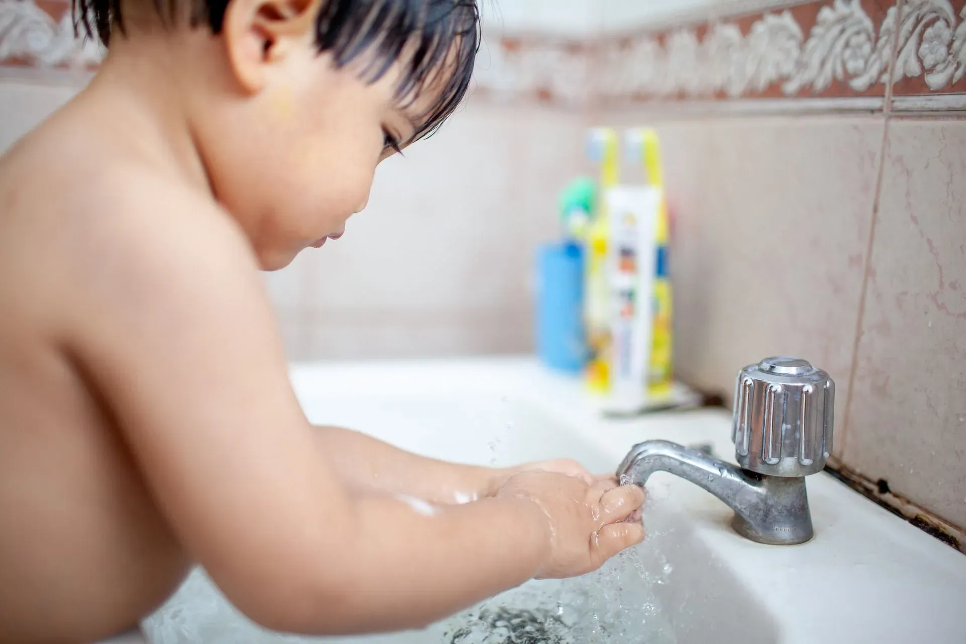 Teaching hand washing for kids at an early age is very important to become a deep-rooted habit.