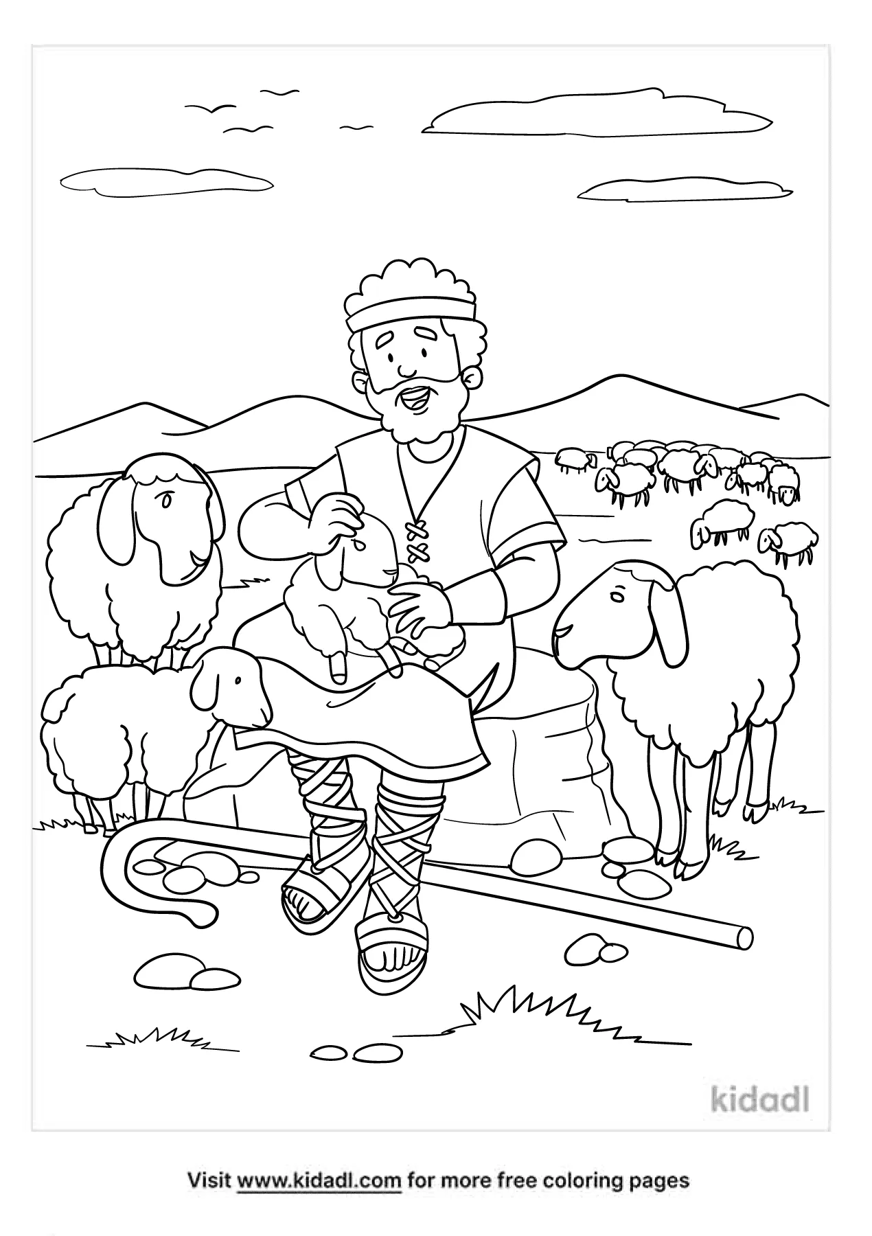 Free Abel The Shepherd Coloring Page | Coloring Page Printables | Kidadl