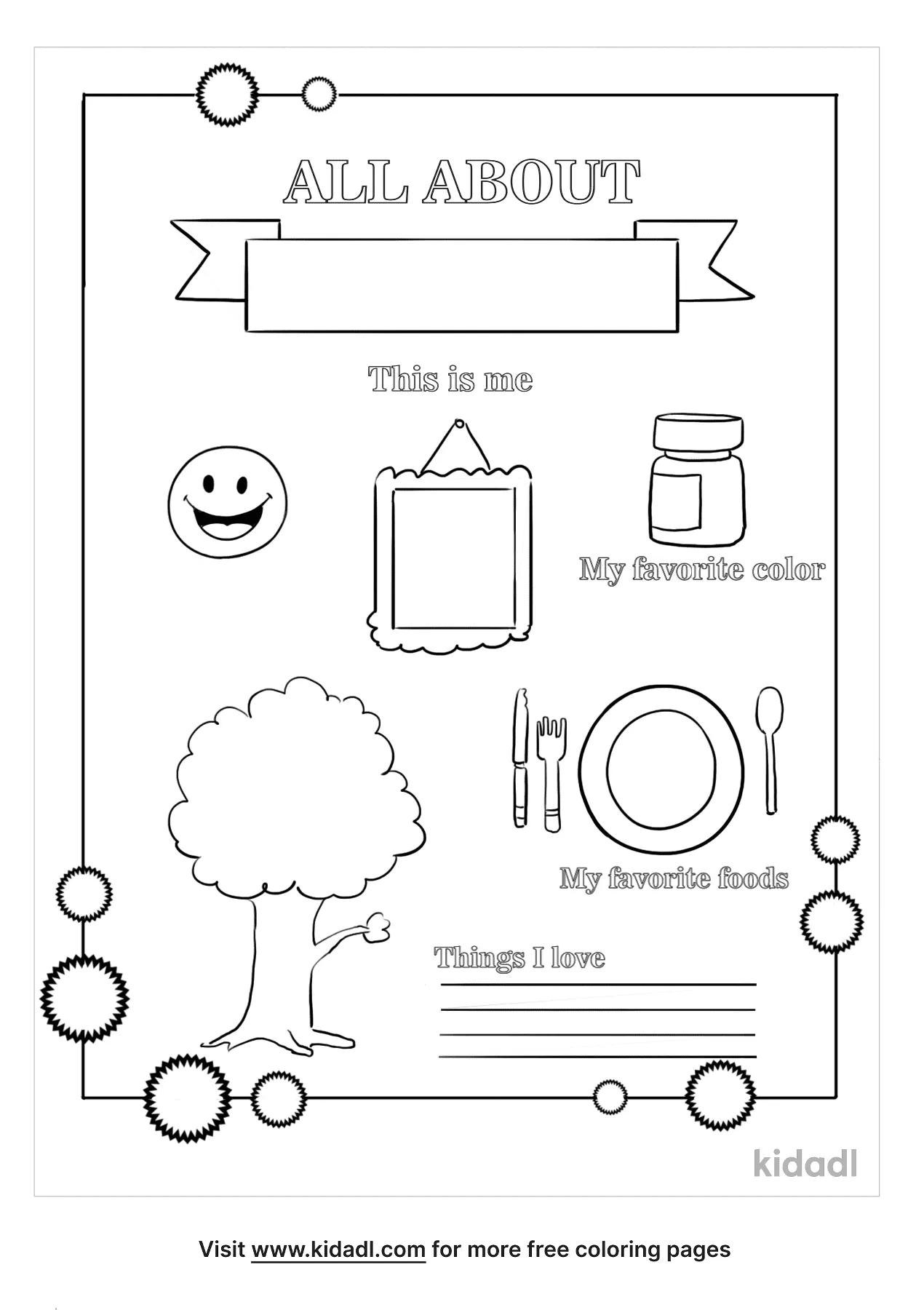 all about me coloring pages