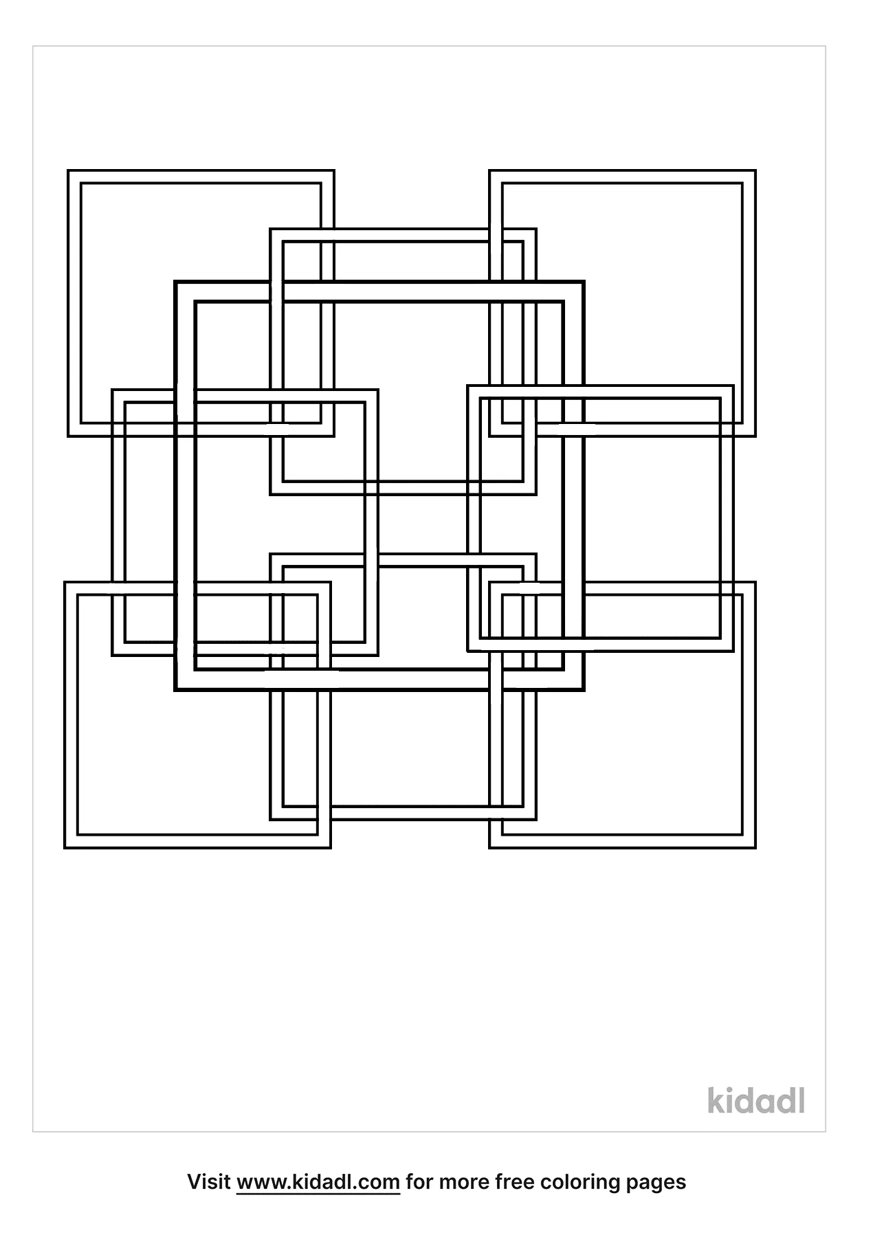 Abstract Square Coloring Page