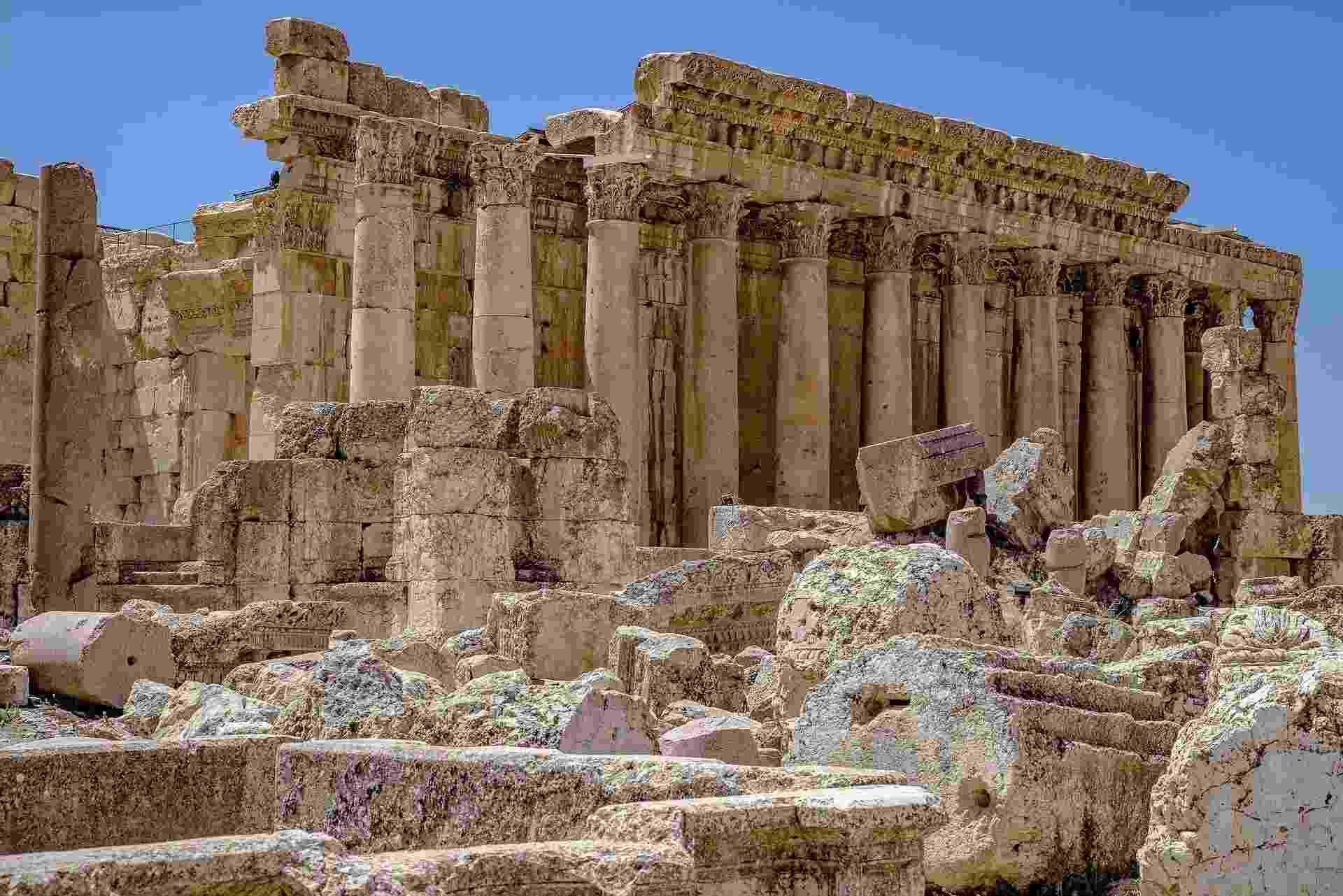 The temple of Jupiter in Lebanon is a famous tourist spot.