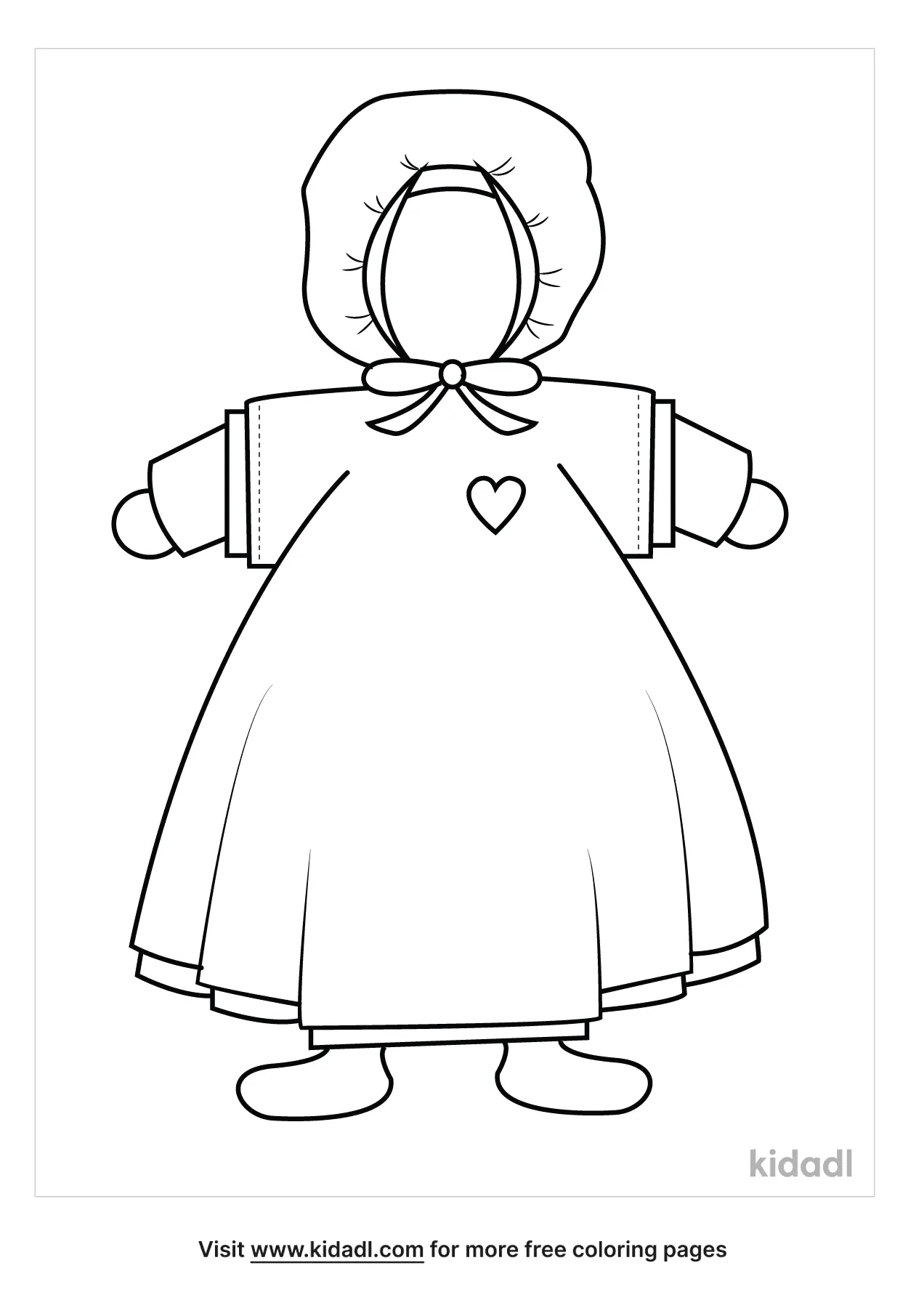 Free Amish Doll Coloring Page | Coloring Page Printables | Kidadl