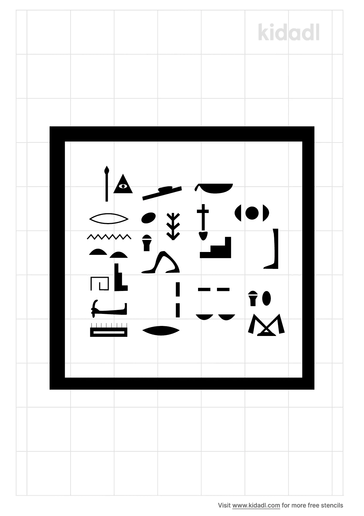 Free Ancient Egyptian Letters Stencil | Stencil Printables | Kidadl