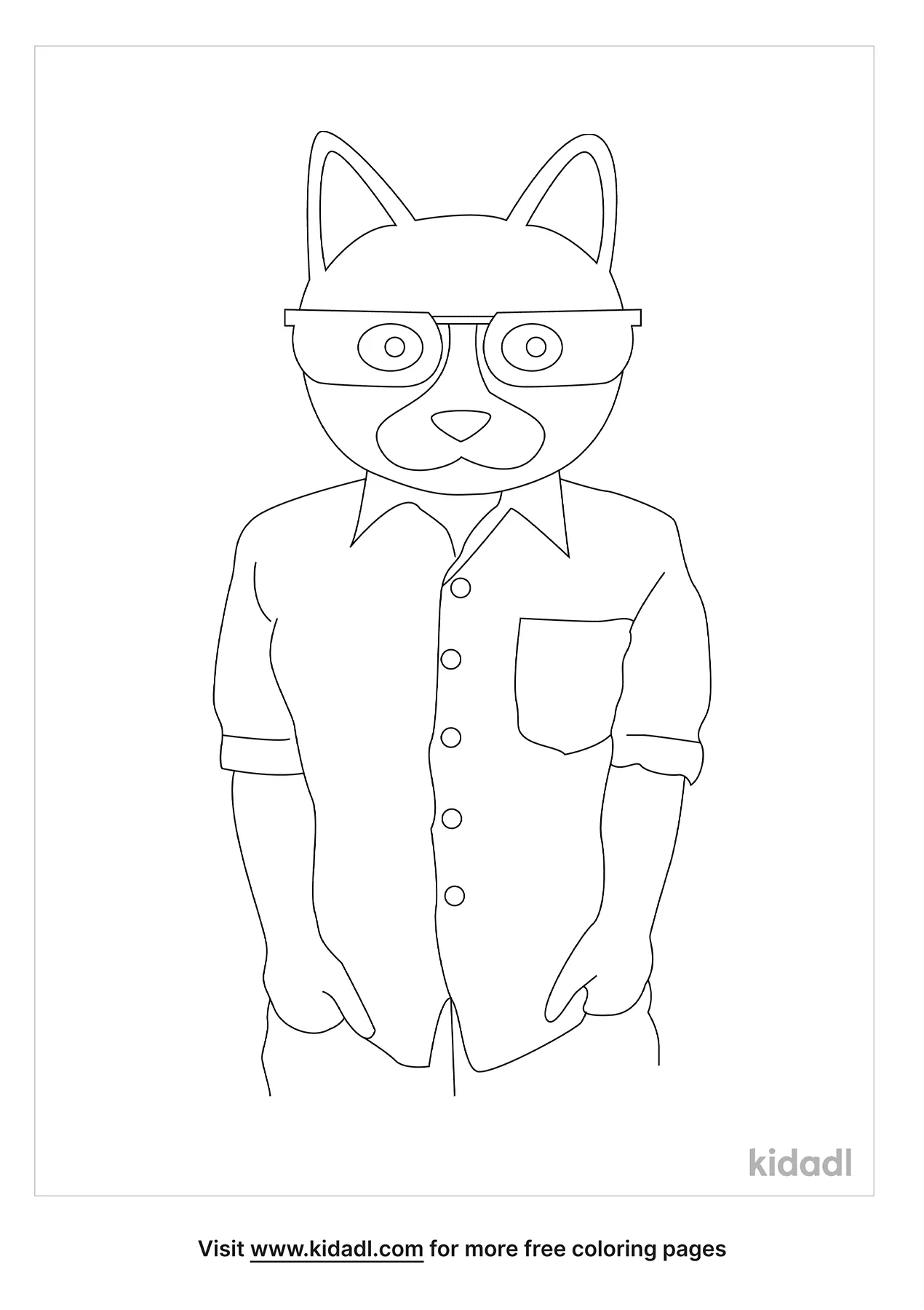 Animal Hipster Coloring Page