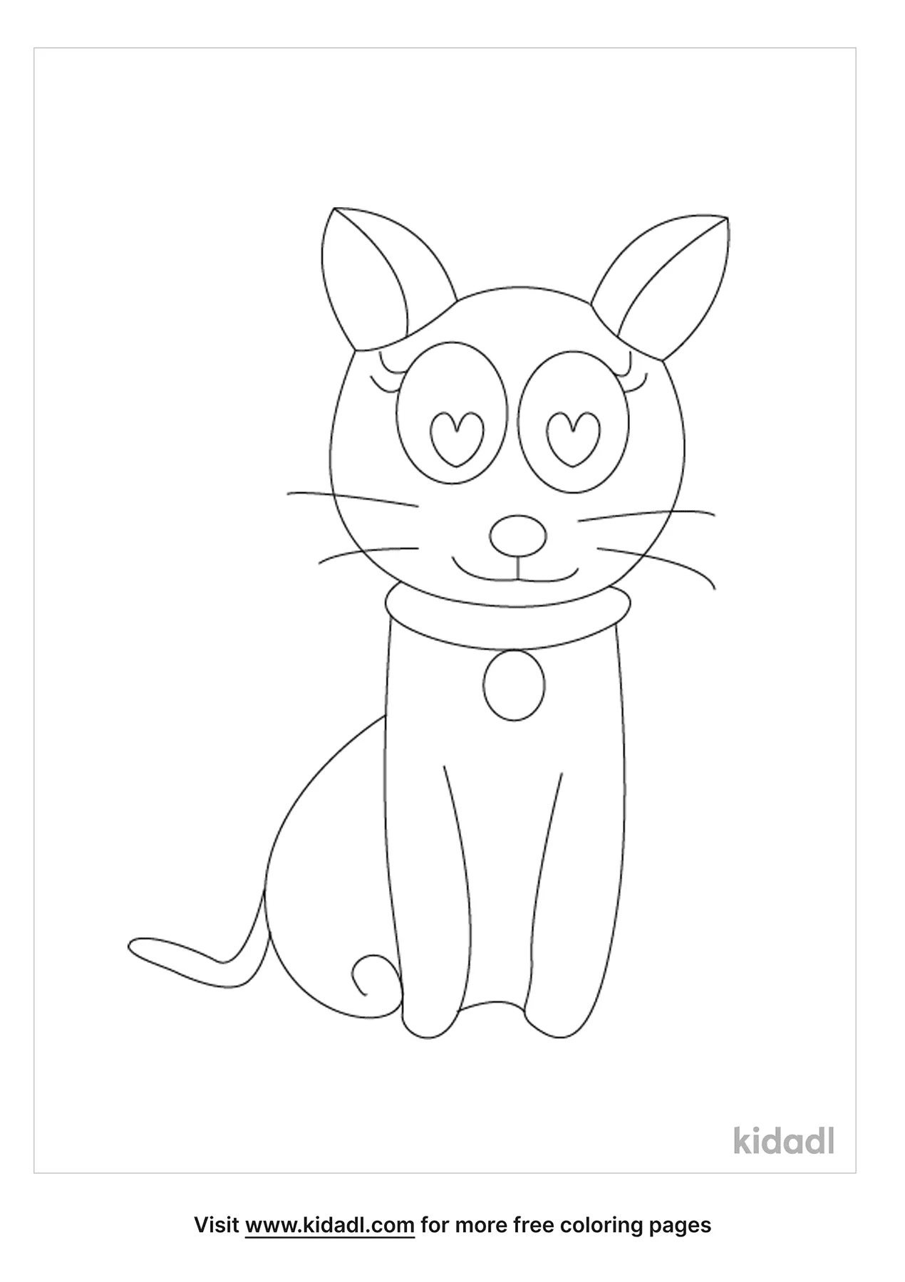 Cat Animated With Heart Eyes Coloring Pages Free Animals Coloring Pages Kidadl