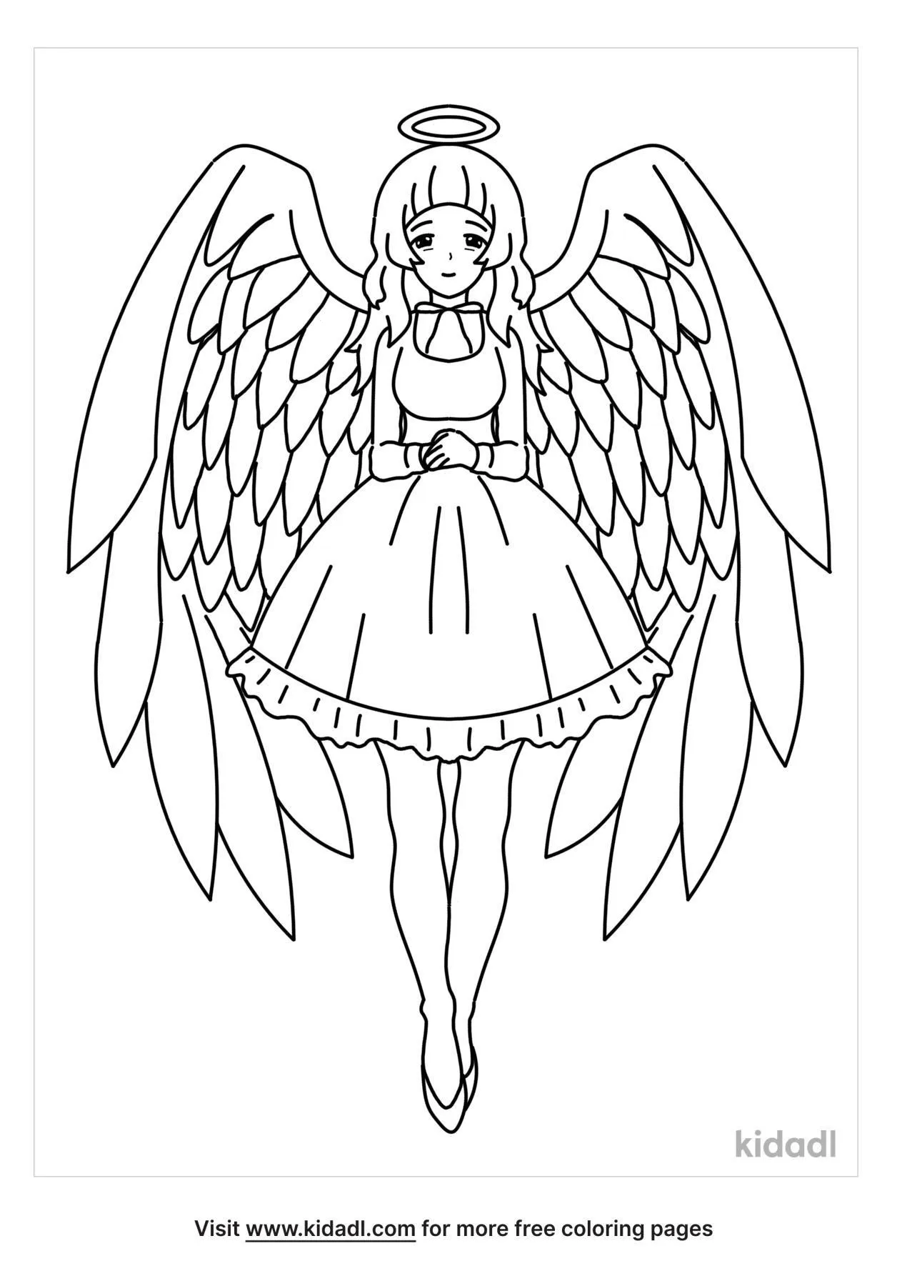 Anime Angel Coloring Page   Free Fairies Coloring Page   Kidadl