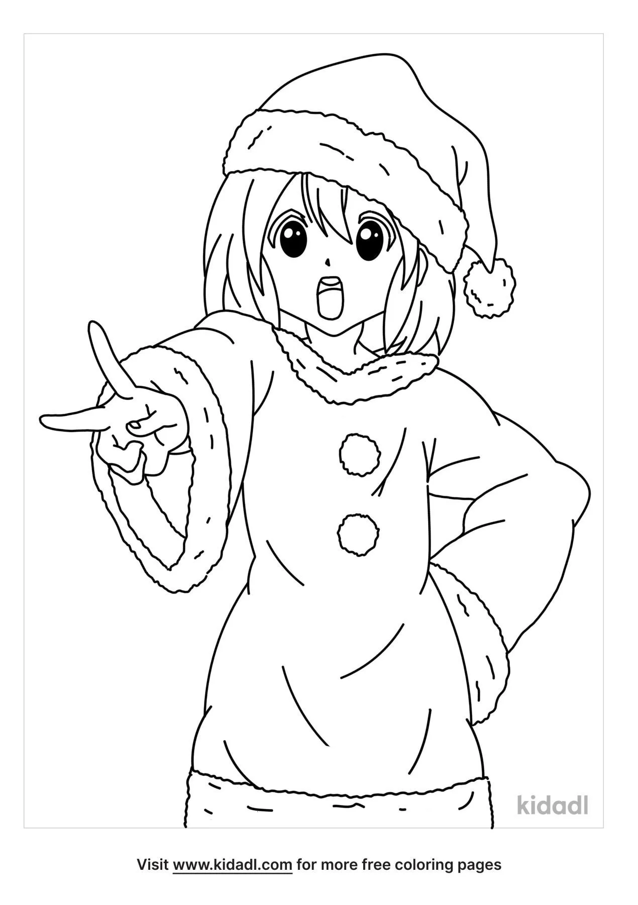 Free Anime Christmas Coloring Page | Coloring Page Printables | Kidadl