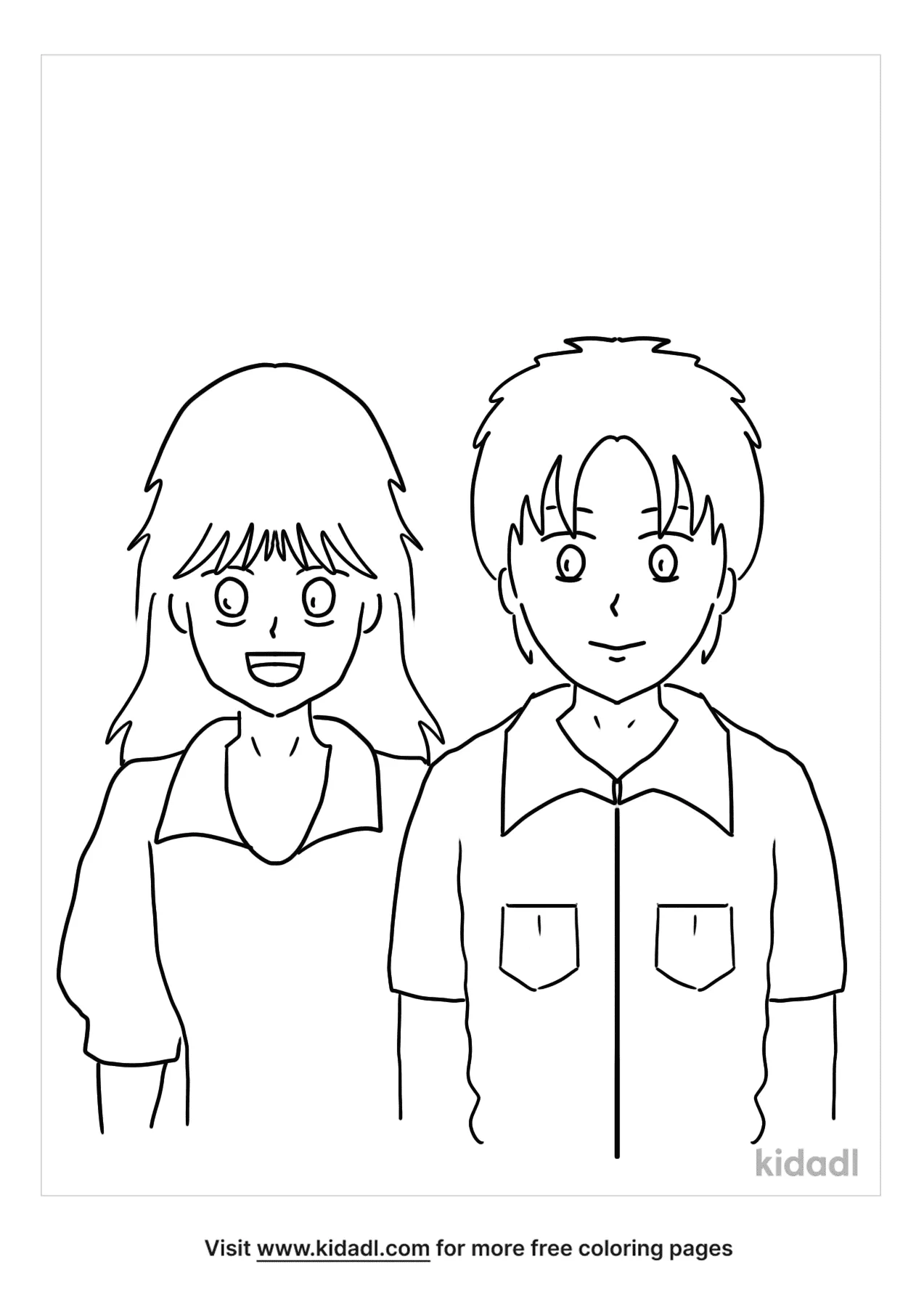 Anime Couples Coloring Page