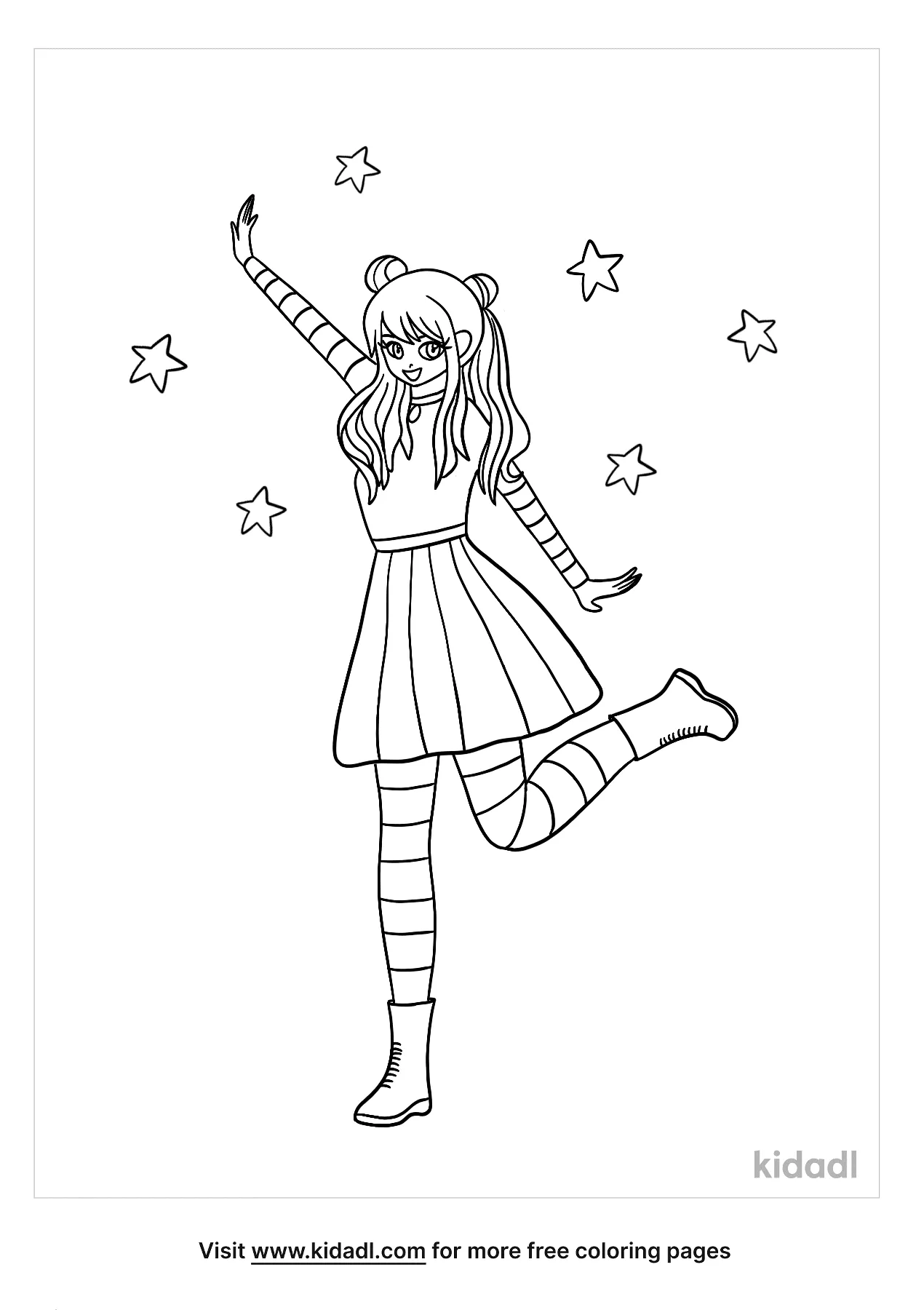 Anime Dancer Coloring Page