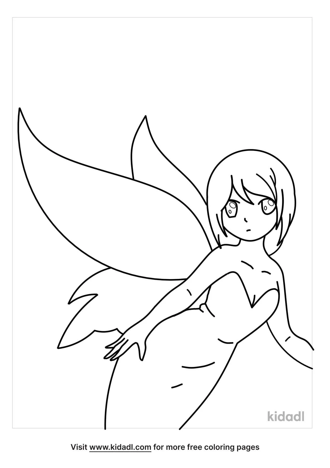 Free Anime Fairy Girl Coloring Page | Coloring Page Printables | Kidadl