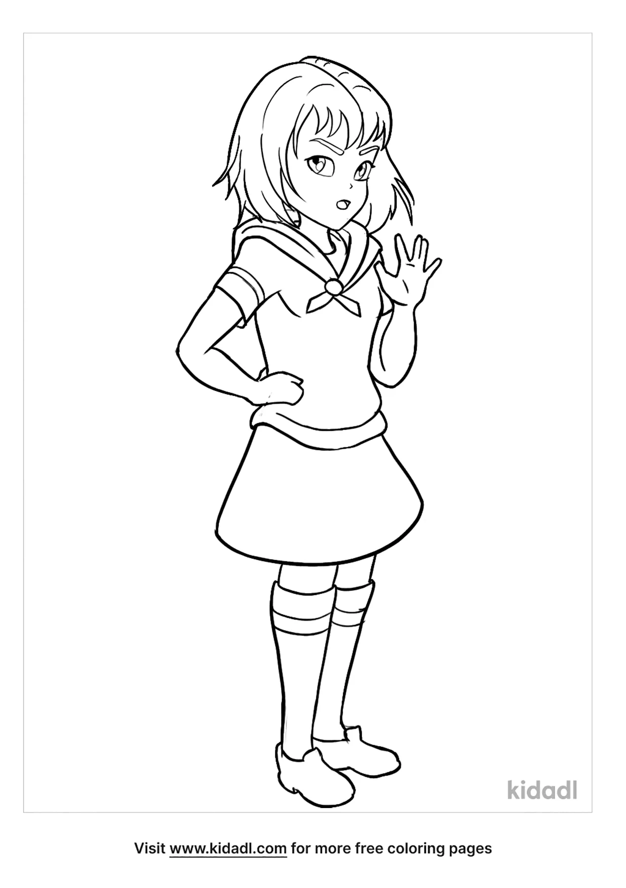 Free Anime Girl Coloring Page | Coloring Page Printables | Kidadl