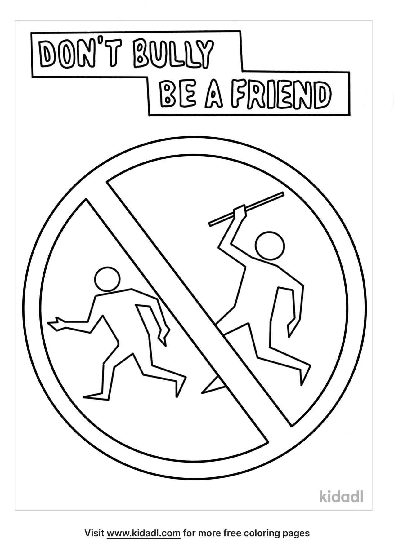 Anti Bullying Coloring Page | Free Signs Coloring Page | Kidadl