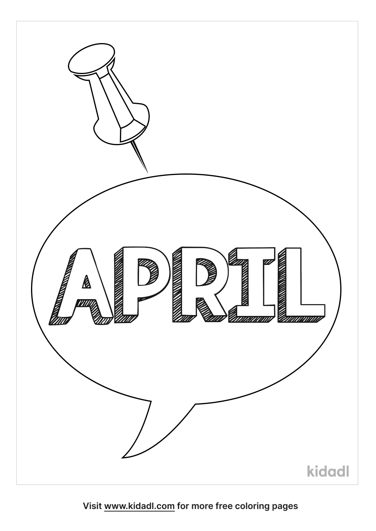 April Name Coloring Page