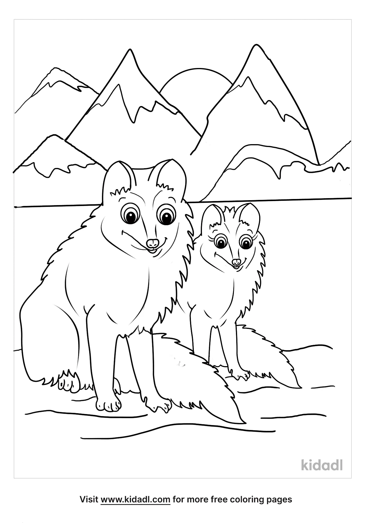 Arctic Fox Coloring Pages   Free Animals Coloring Pages   Kidadl