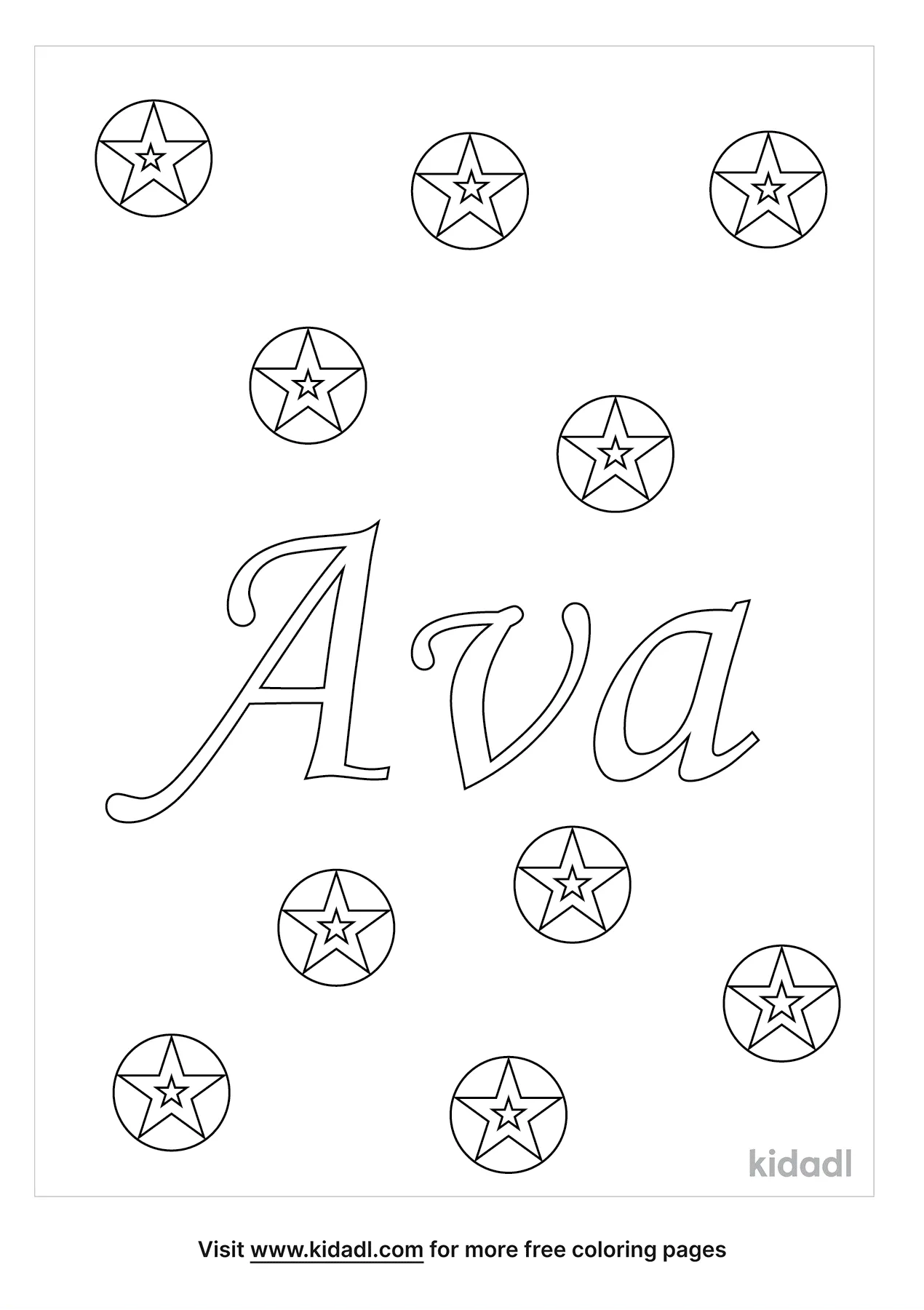 Ava Girls Name Coloring Page Coloring Home