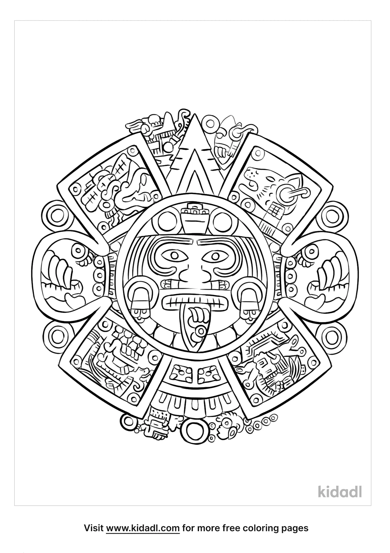 Aztec Calendar Coloring Pages   Free History Coloring Pages   Kidadl