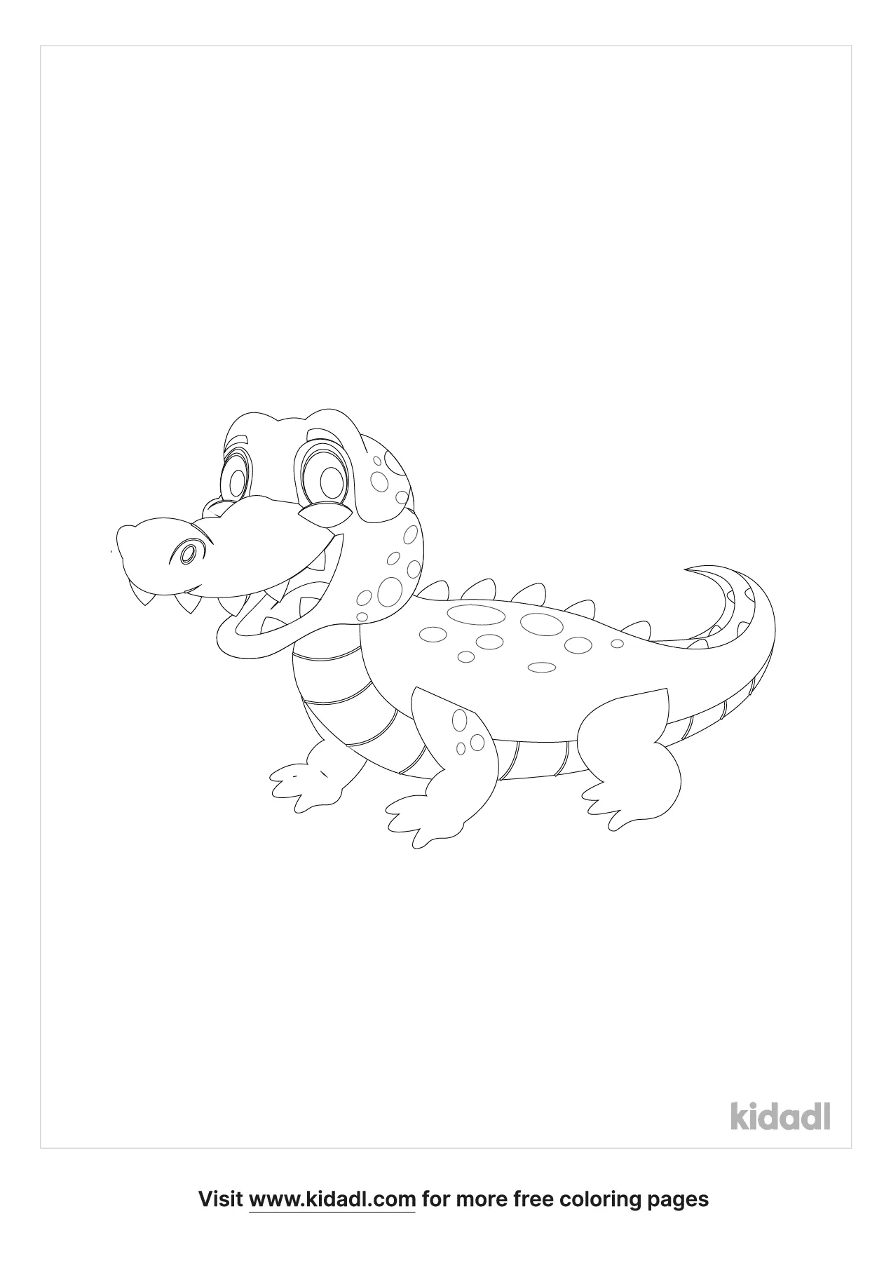Free Baby Crocodile Cartoon Coloring Page | Coloring Page Printables |  Kidadl