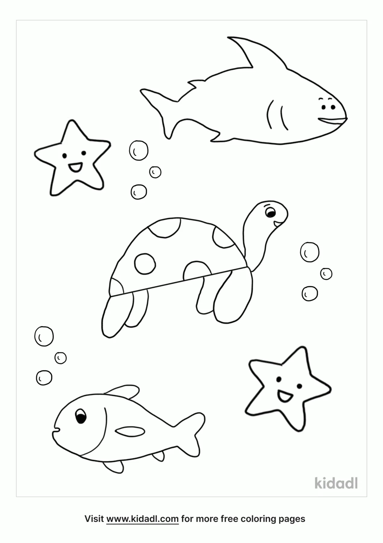 Free Baby Sea Animals Coloring Page | Coloring Page Printables | Kidadl