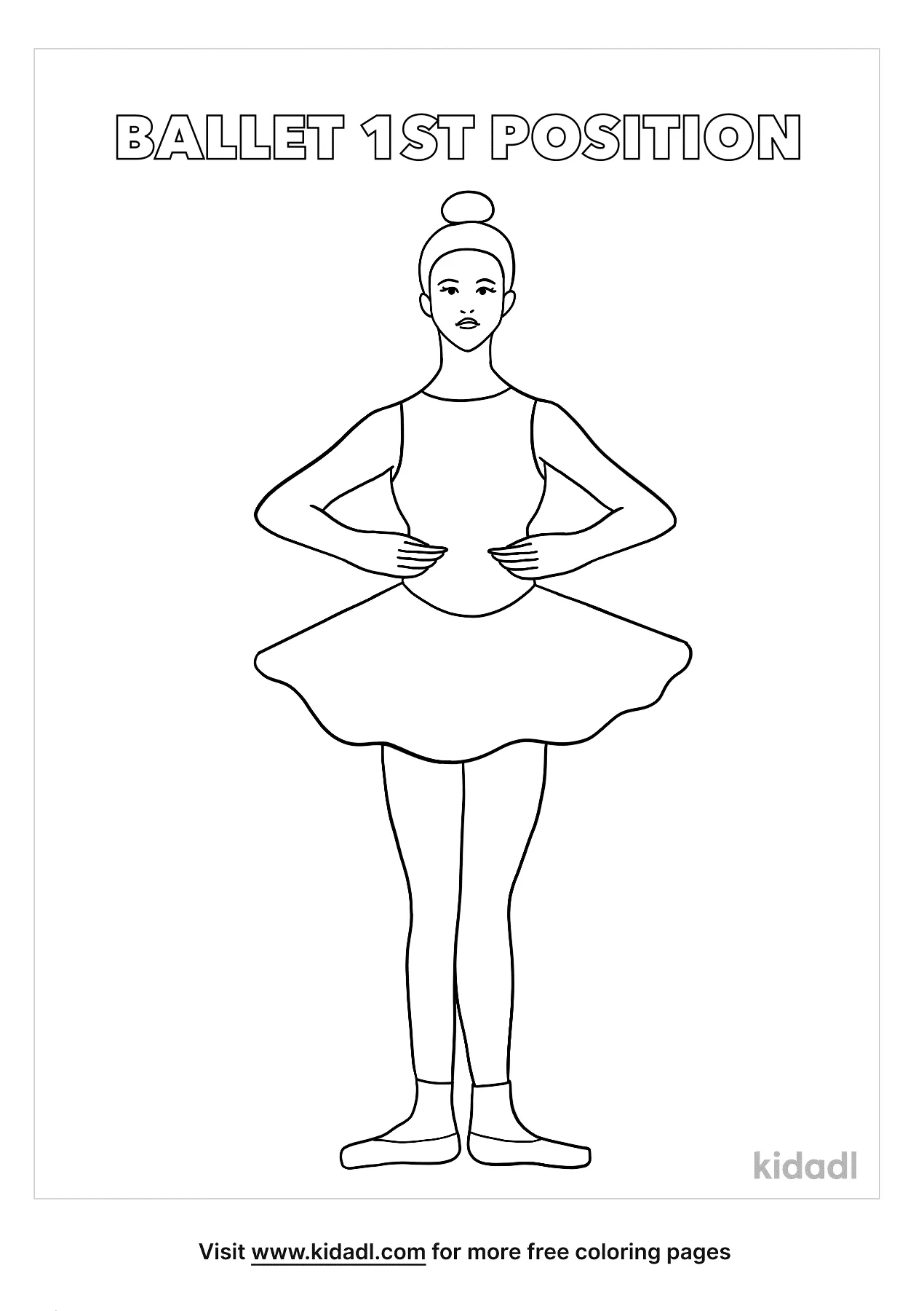 Ballet 1st Position Coloring Page