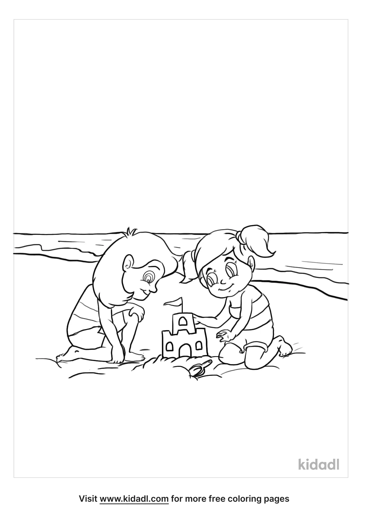 Beach Girl Coloring Page