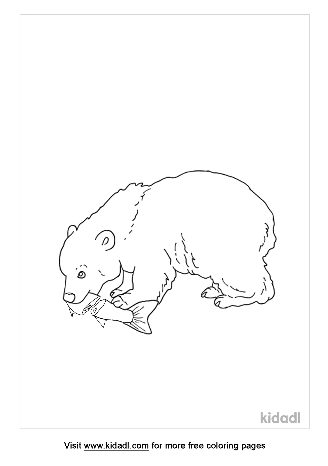 Bear That Eats Fish Coloring Page | Free Sea Coloring Page | Kidadl