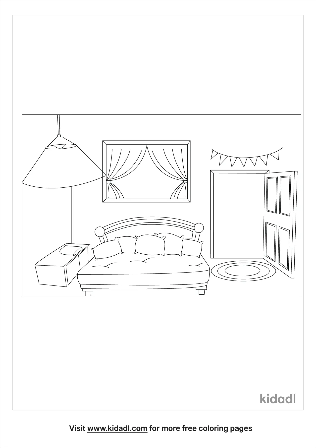 bedroom coloring pages printable
