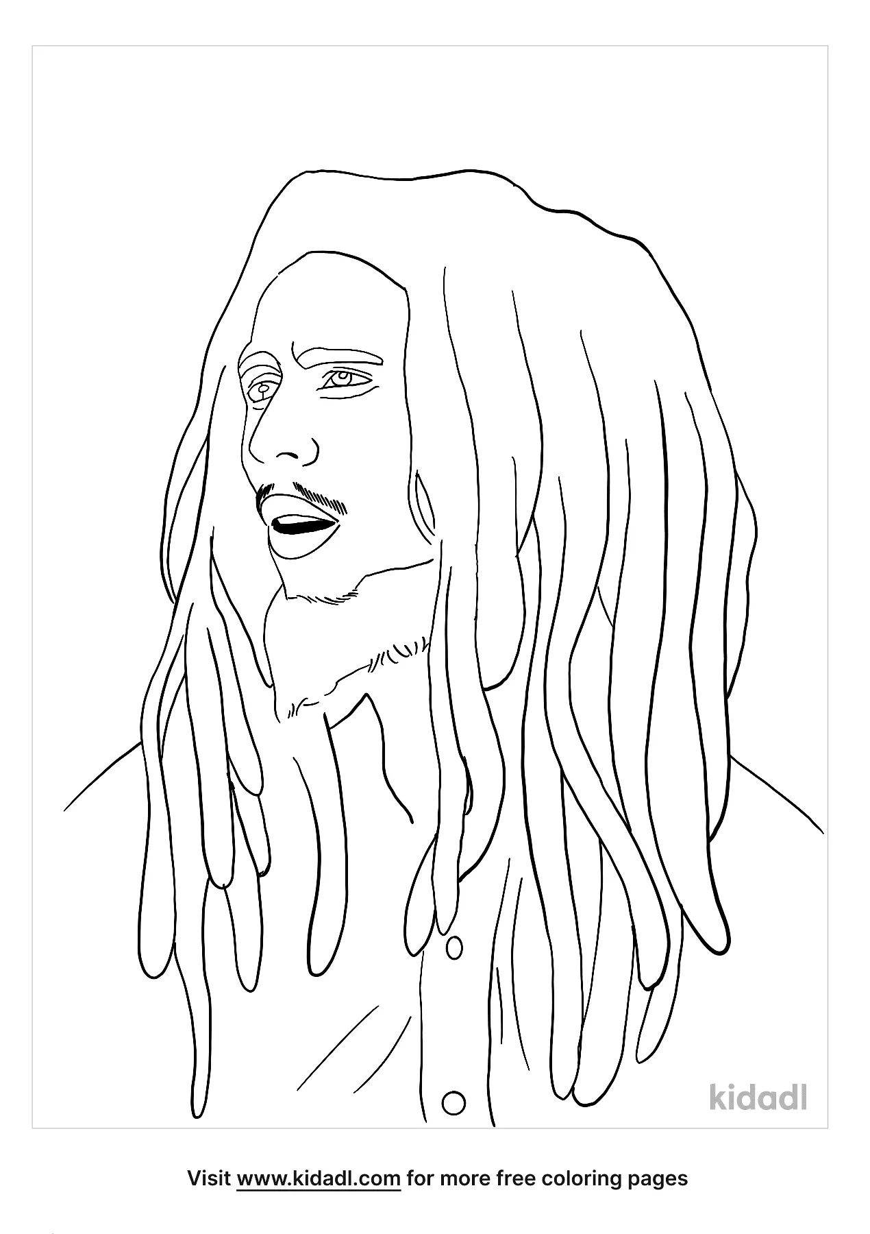 Free Bob Marley Coloring Page | Coloring Page Printables | Kidadl