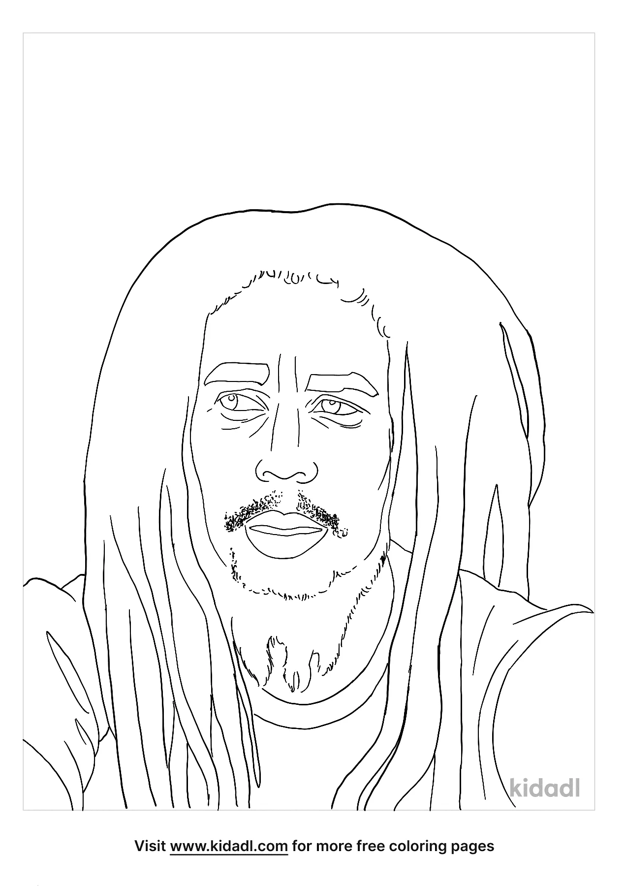 Free Bob Marley Coloring Page | Coloring Page Printables | Kidadl