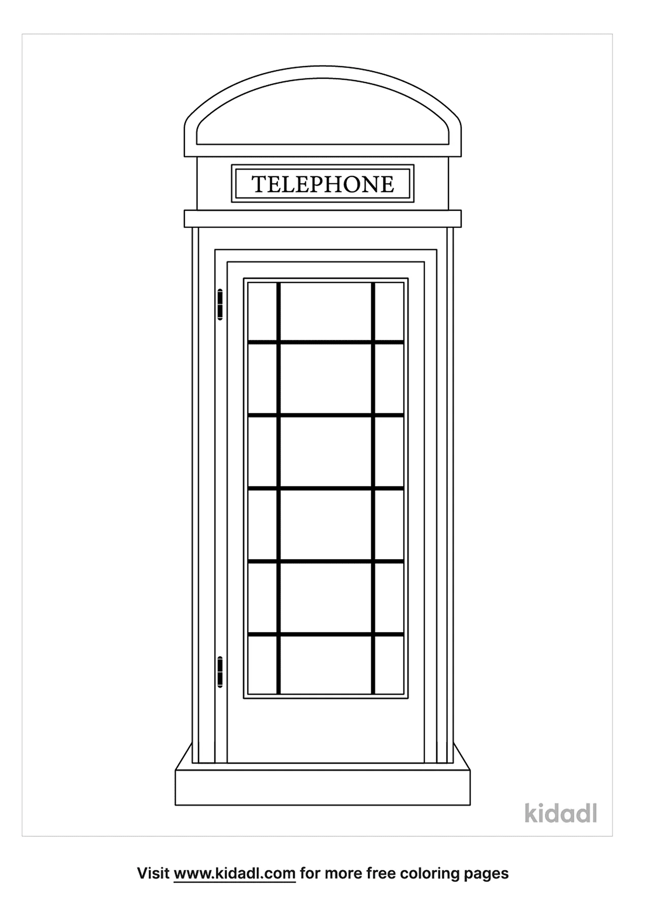 British Phone Booth Coloring Page