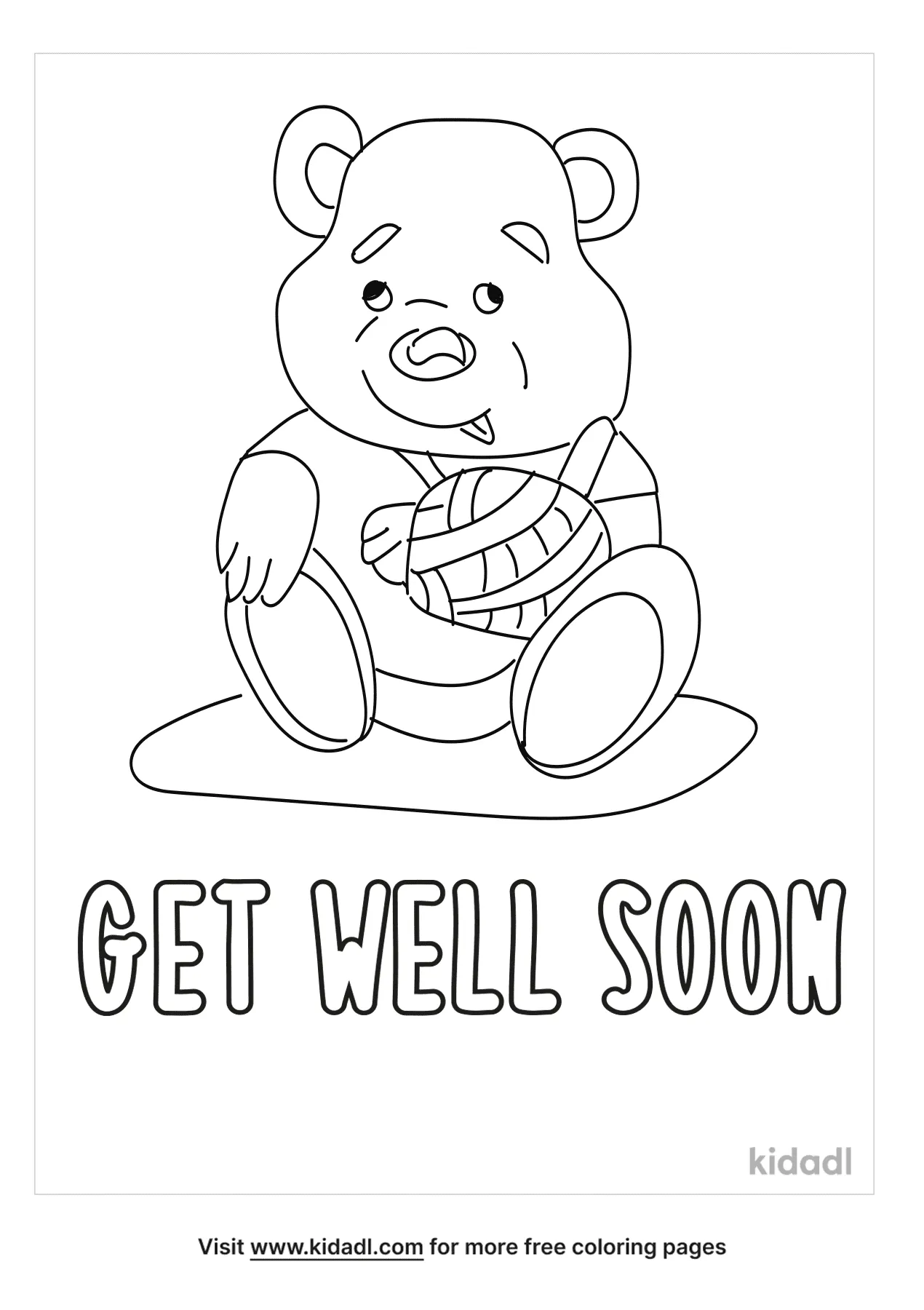 Broken Arm Get Well Soon Coloring Page | Free Words-quotes Coloring ...