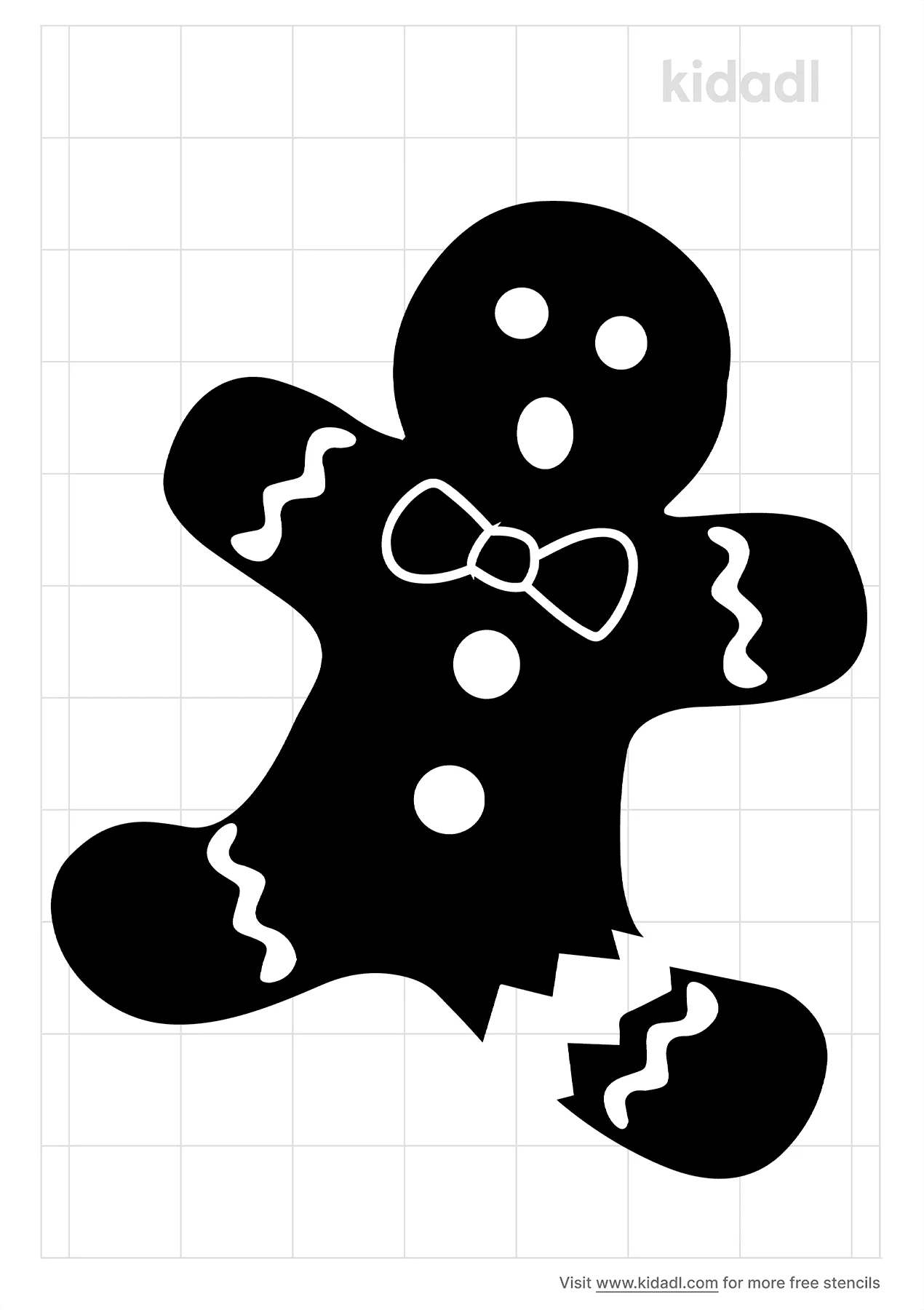 Free Broken Gingerbread Man Stencil Stencil Printables Kidadl