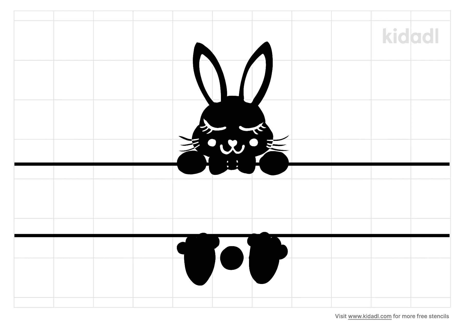 Free Bunny With Name For Easter Stencil Stencil Printables Kidadl