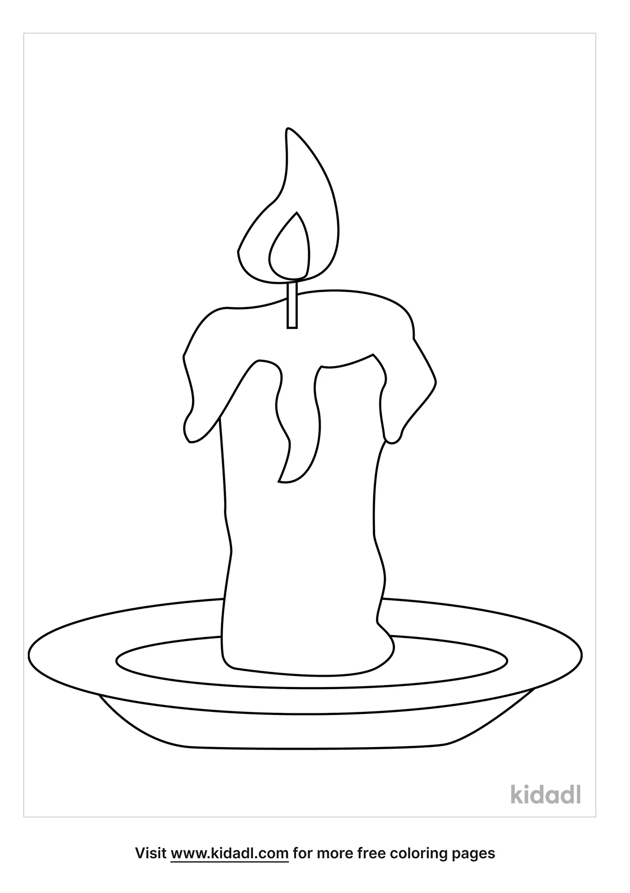 Candle On A Plate Coloring Page