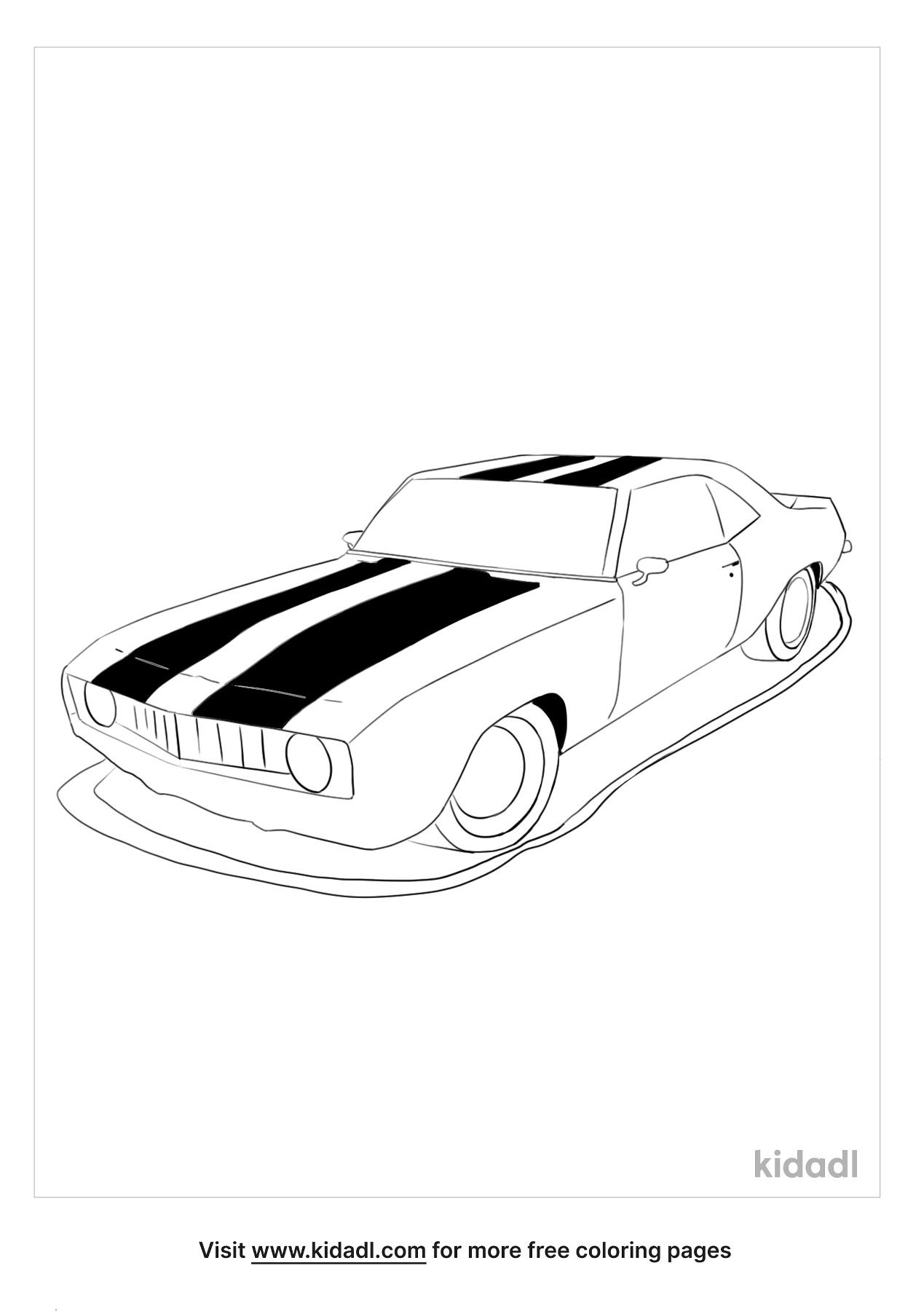Cars With Stripes Coloring Page