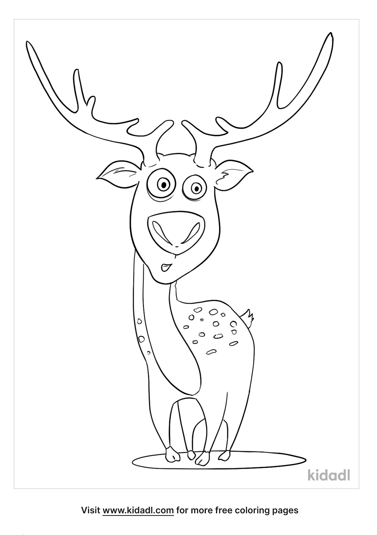 Cartoon Deer Coloring Page