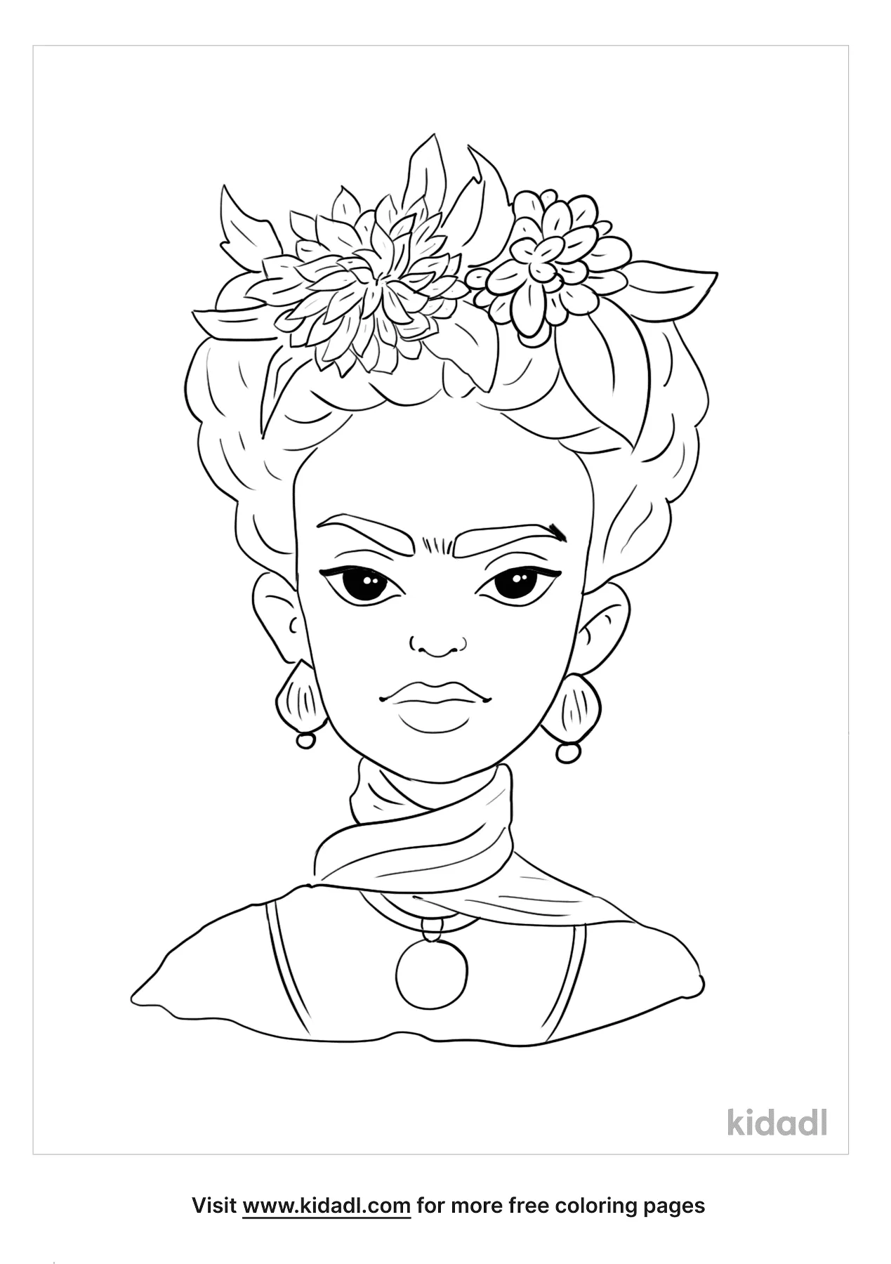 Cartoon Frida Coloring Page
