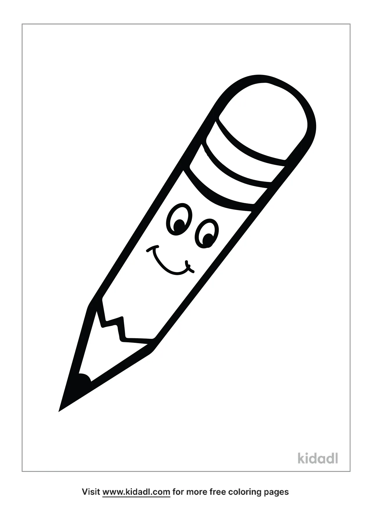 Free Cartoon Pencil Coloring Page | Coloring Page Printables | Kidadl