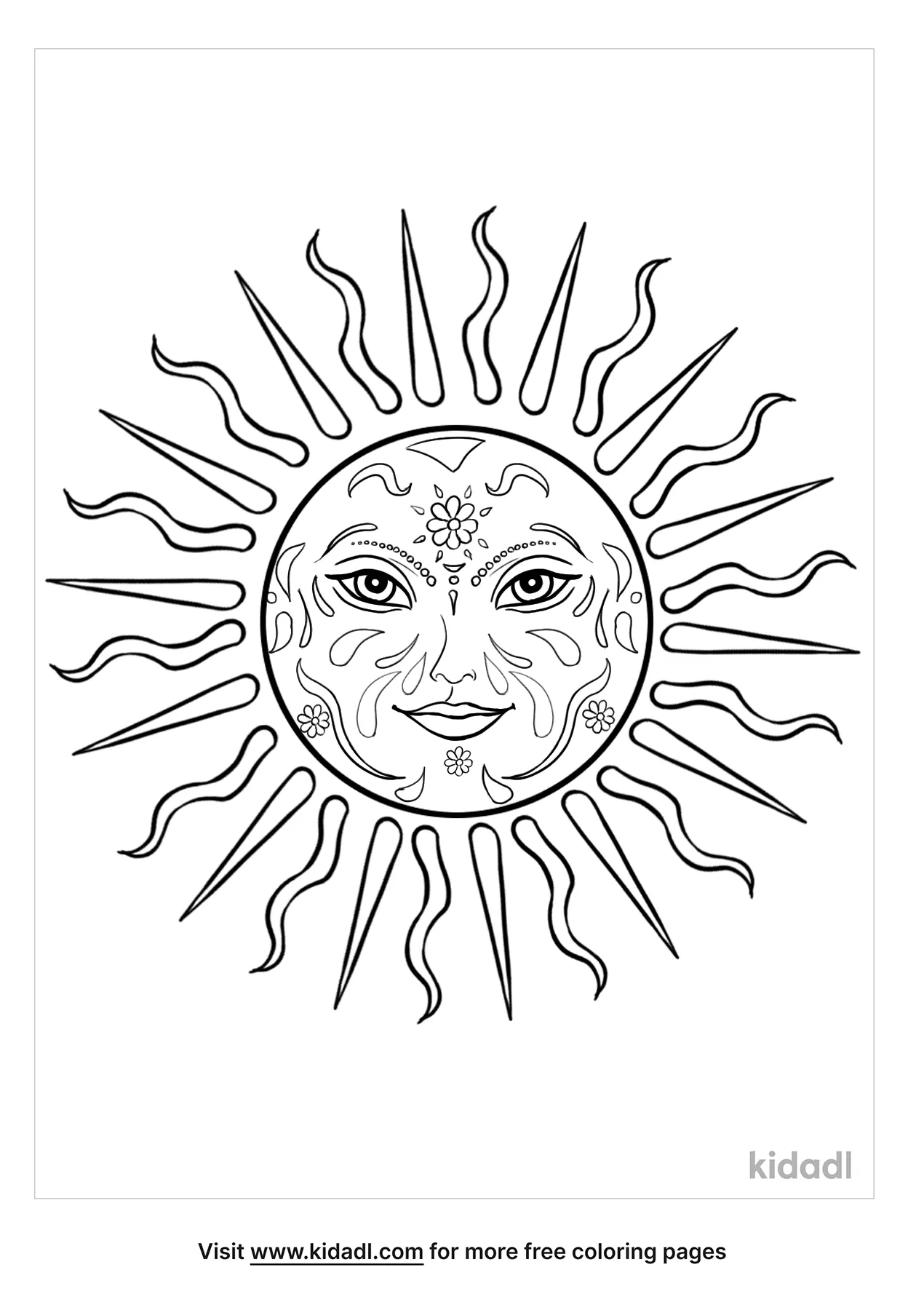 Celestial Sun Coloring Page