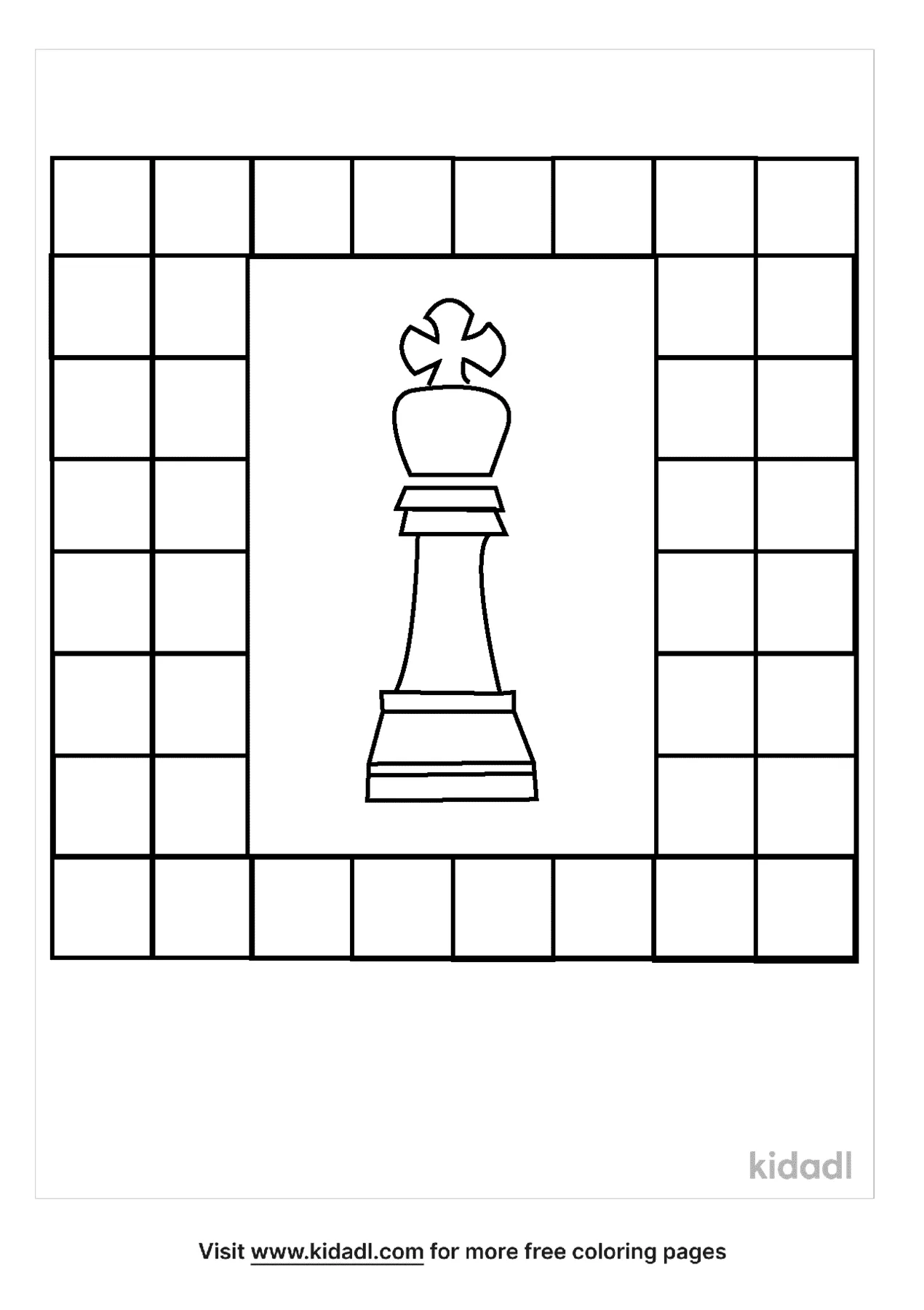 Chess King Coloring Page