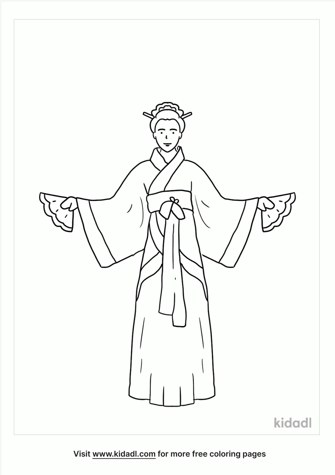 chinese girl coloring pages